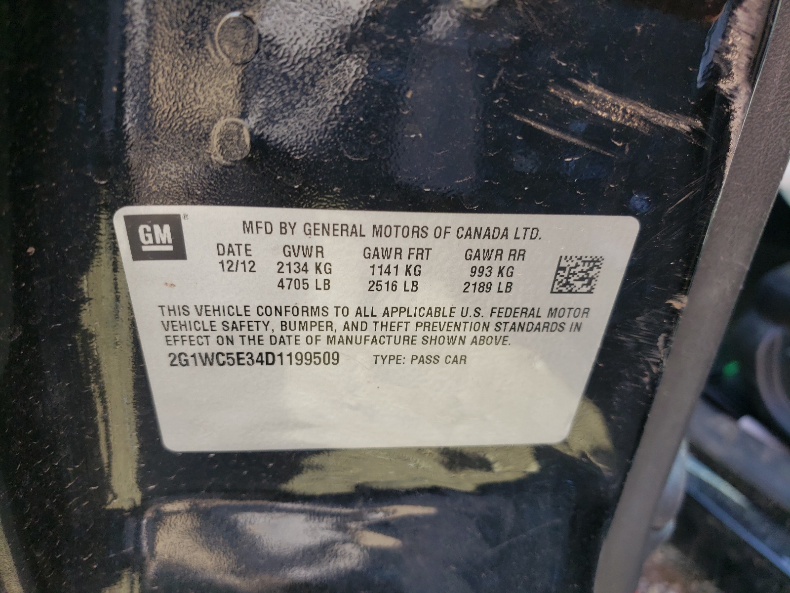 Photo 10 from auction – 2013 CHEVROLET IMPALA LTZ with VIN 2G1WC5E34D1199509