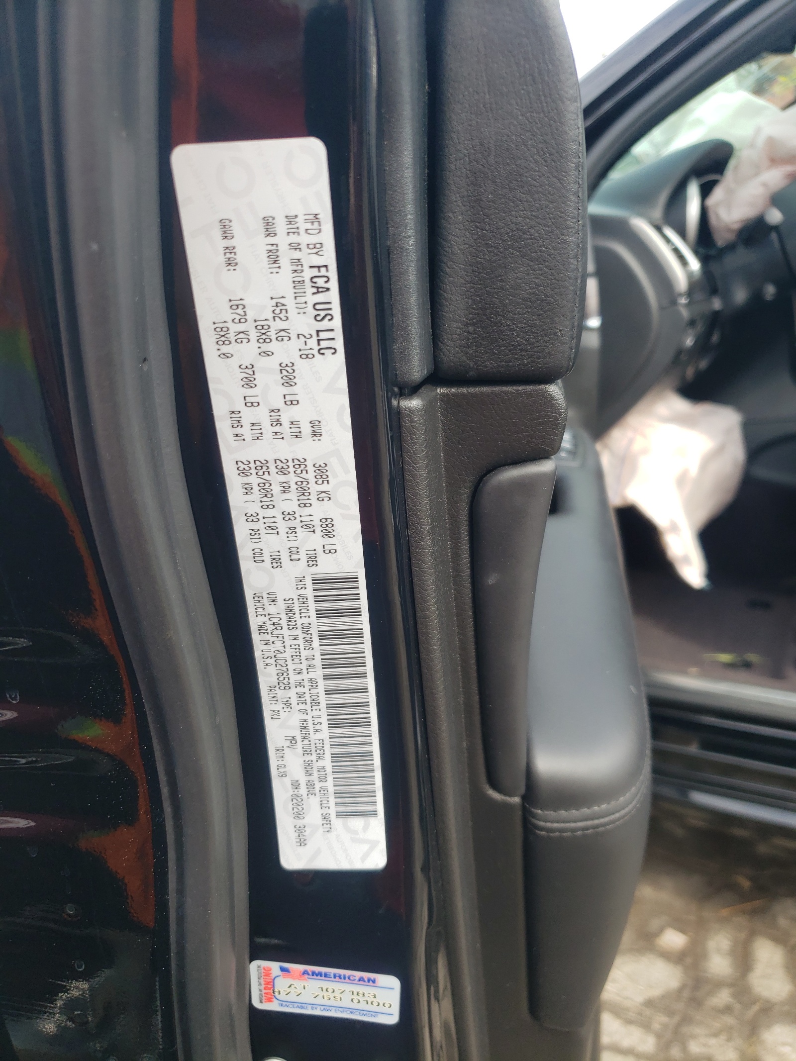 Photo 10 from auction – 2018 JEEP GRAND CHER with VIN 1C4RJFCT0JC276529