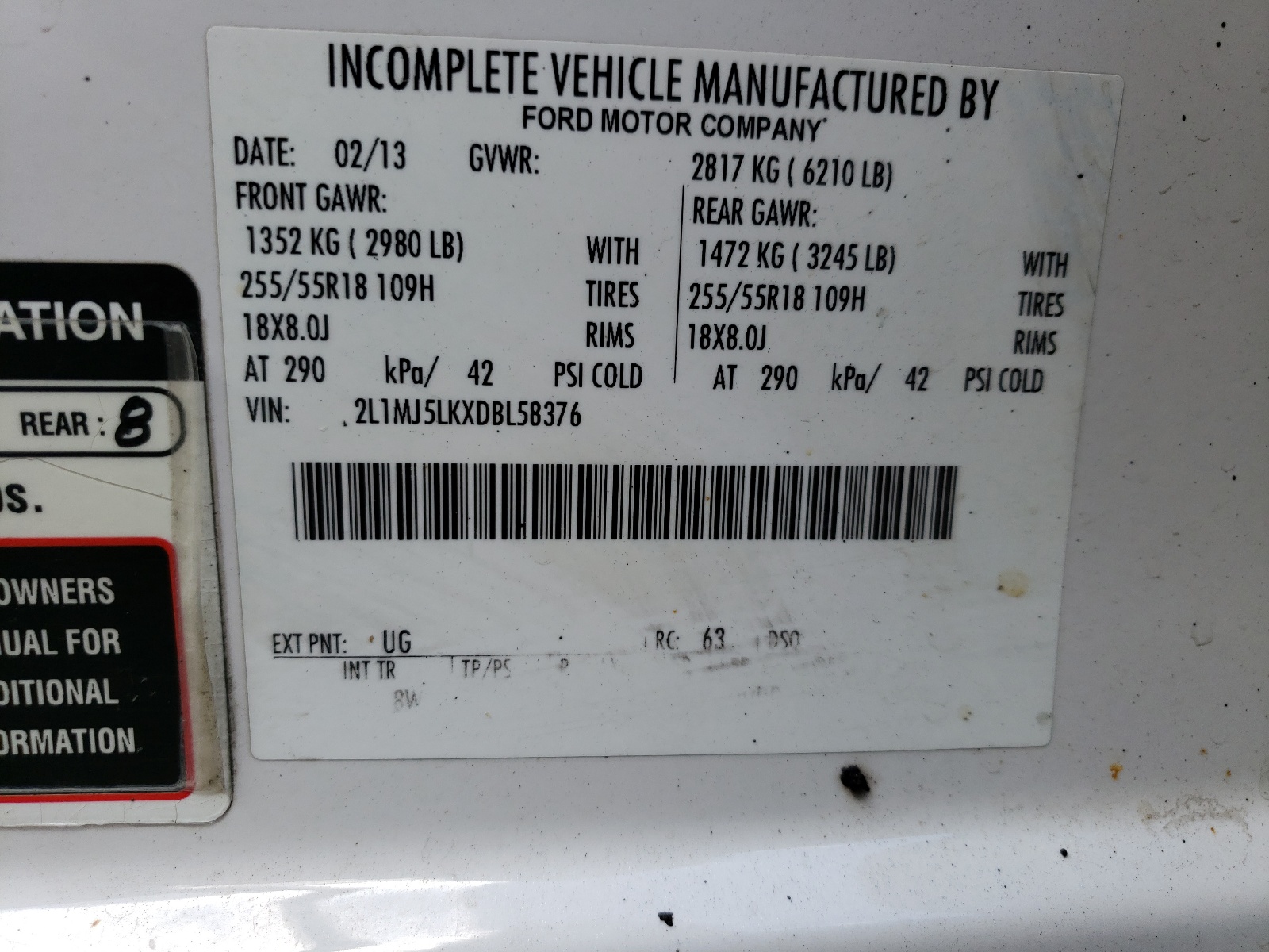 Photo 10 from auction – 2013 LINCOLN MKT with VIN 2L1MJ5LKXDBL58376