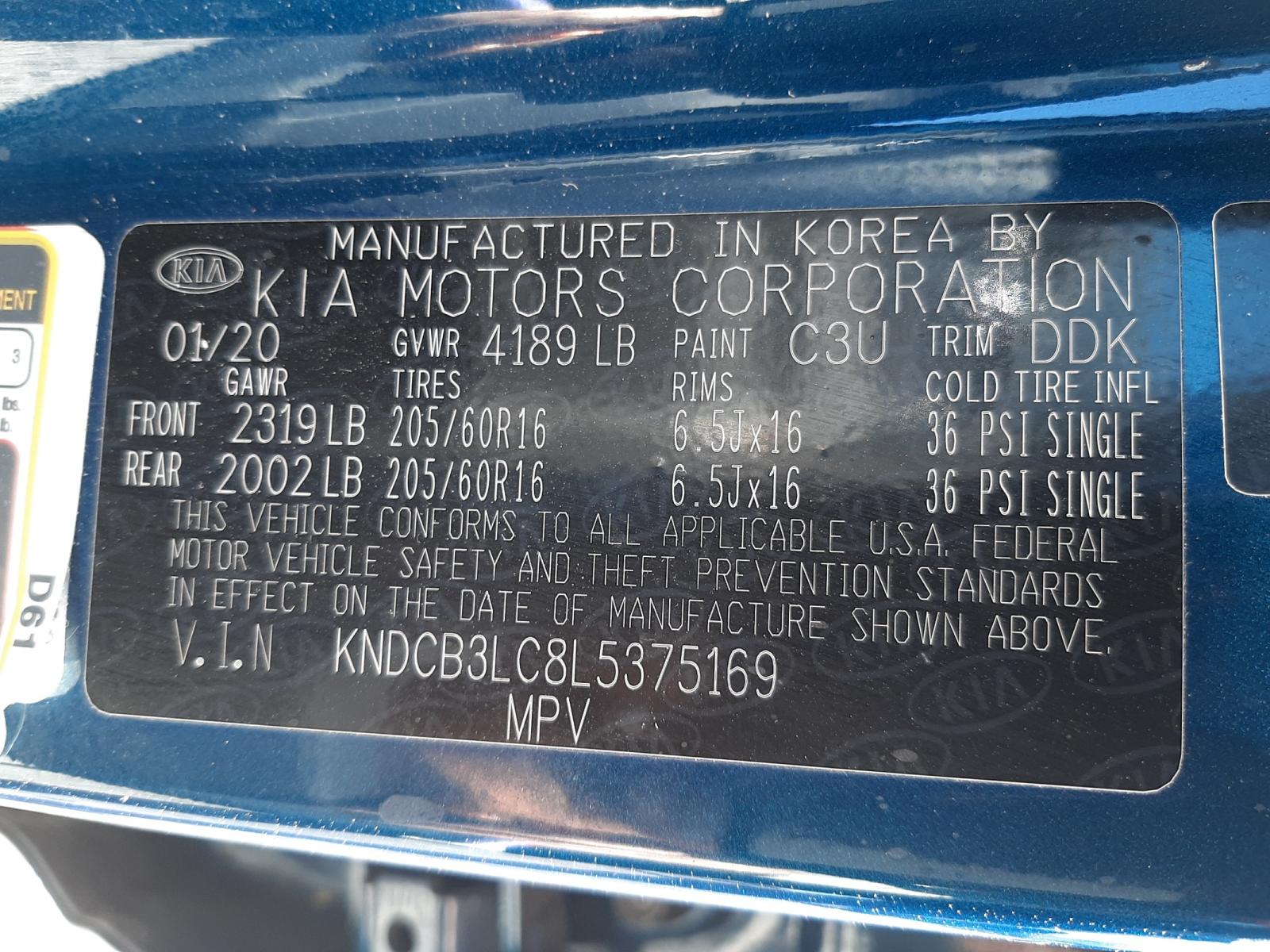 Photo 10 from auction – 2020 KIA NIRO with VIN KNDCB3LC8L5375169