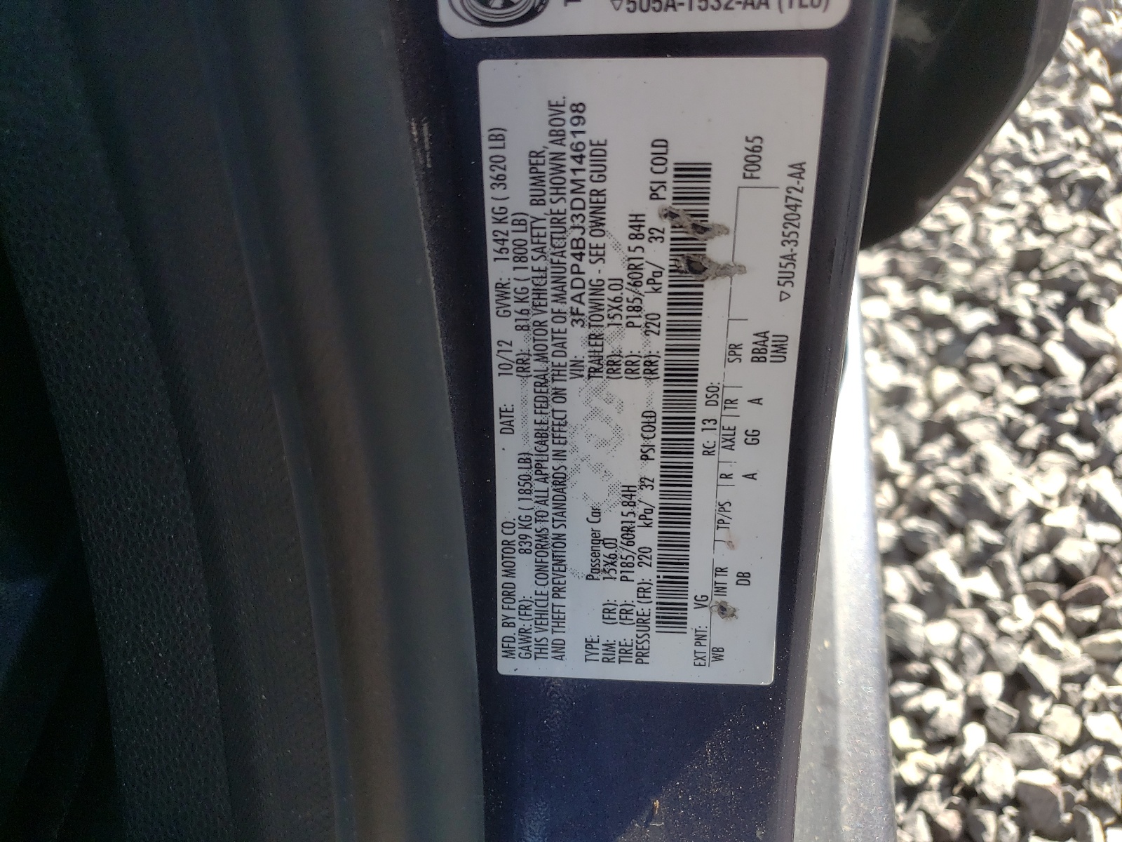 Photo 10 from auction – 2013 FORD FIESTA SE with VIN 3FADP4BJ3DM146198