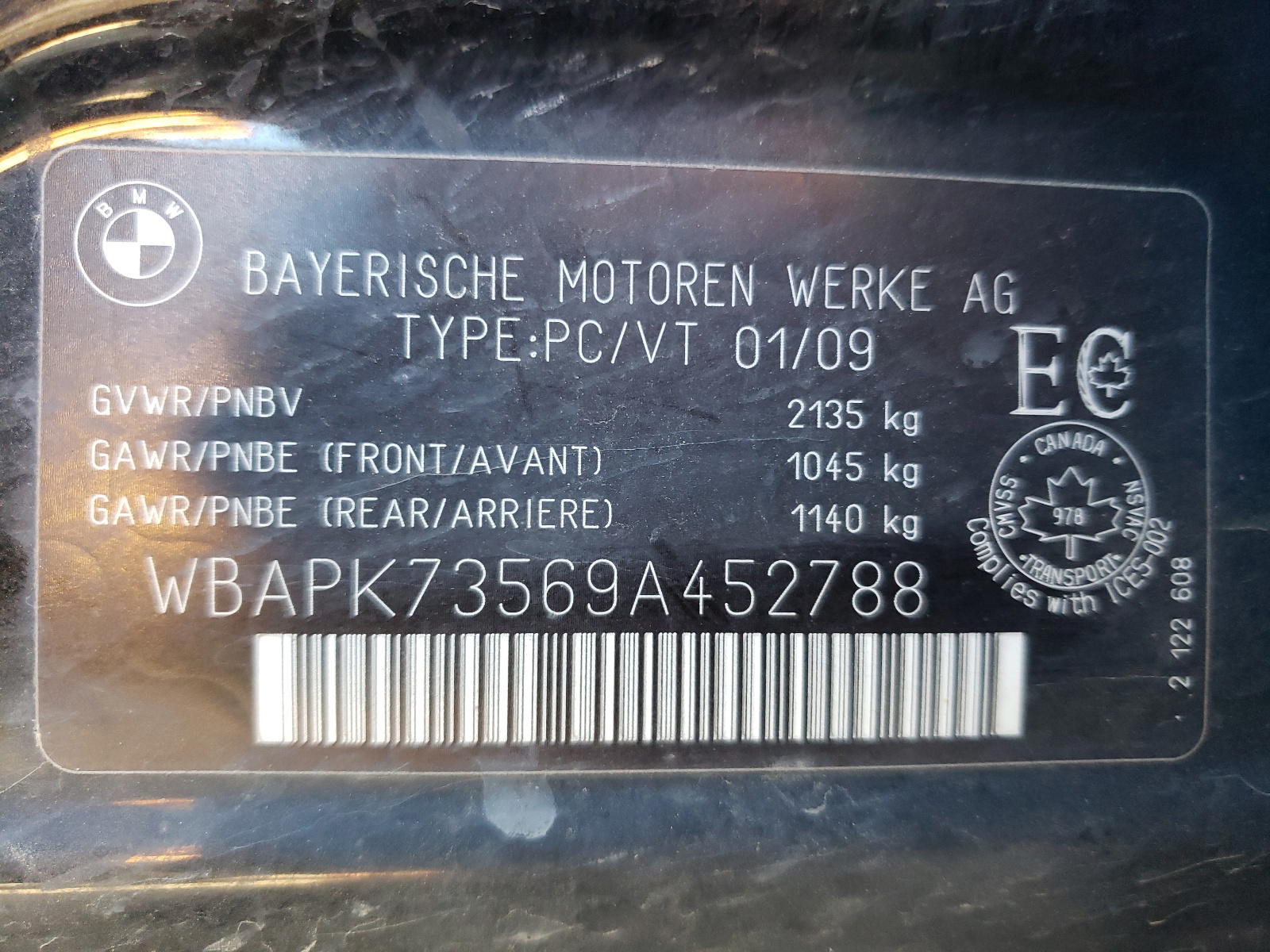 Photo 10 from auction – 2009 BMW 328 XI with VIN WBAPK73569A452788