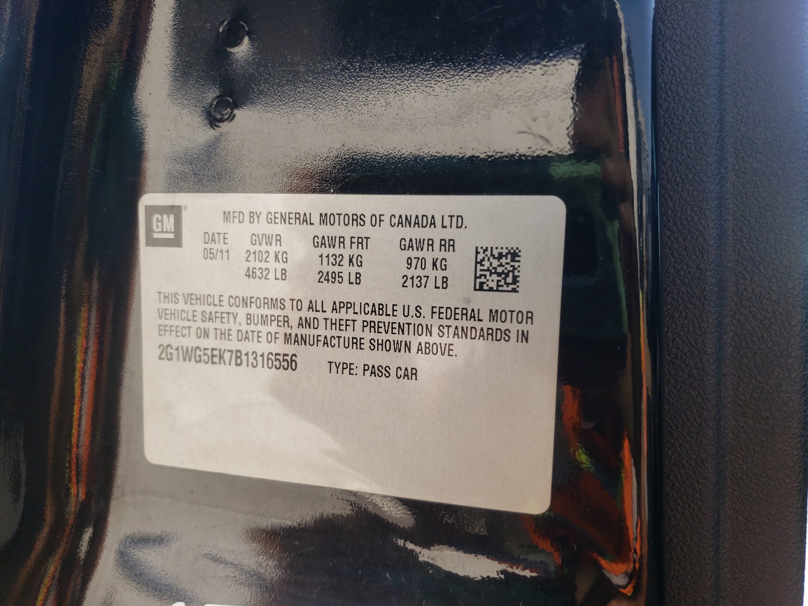 Photo 10 from auction – 2011 CHEVROLET IMPALA LT with VIN 2G1WG5EK7B1316556