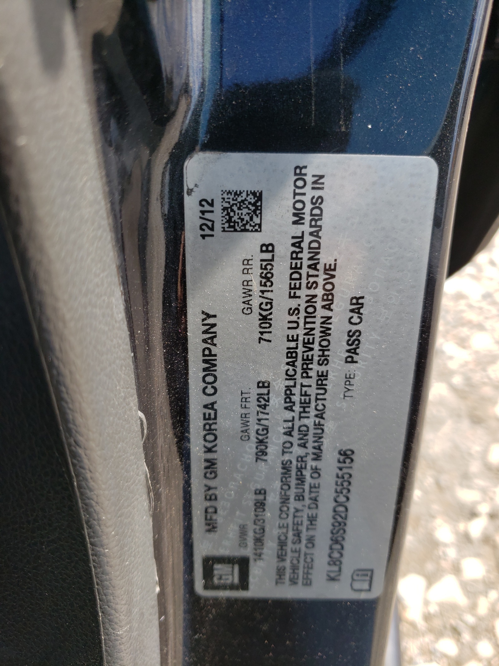 Photo 10 from auction – 2013 CHEVROLET SPARK 1LT with VIN KL8CD6S92DC555156