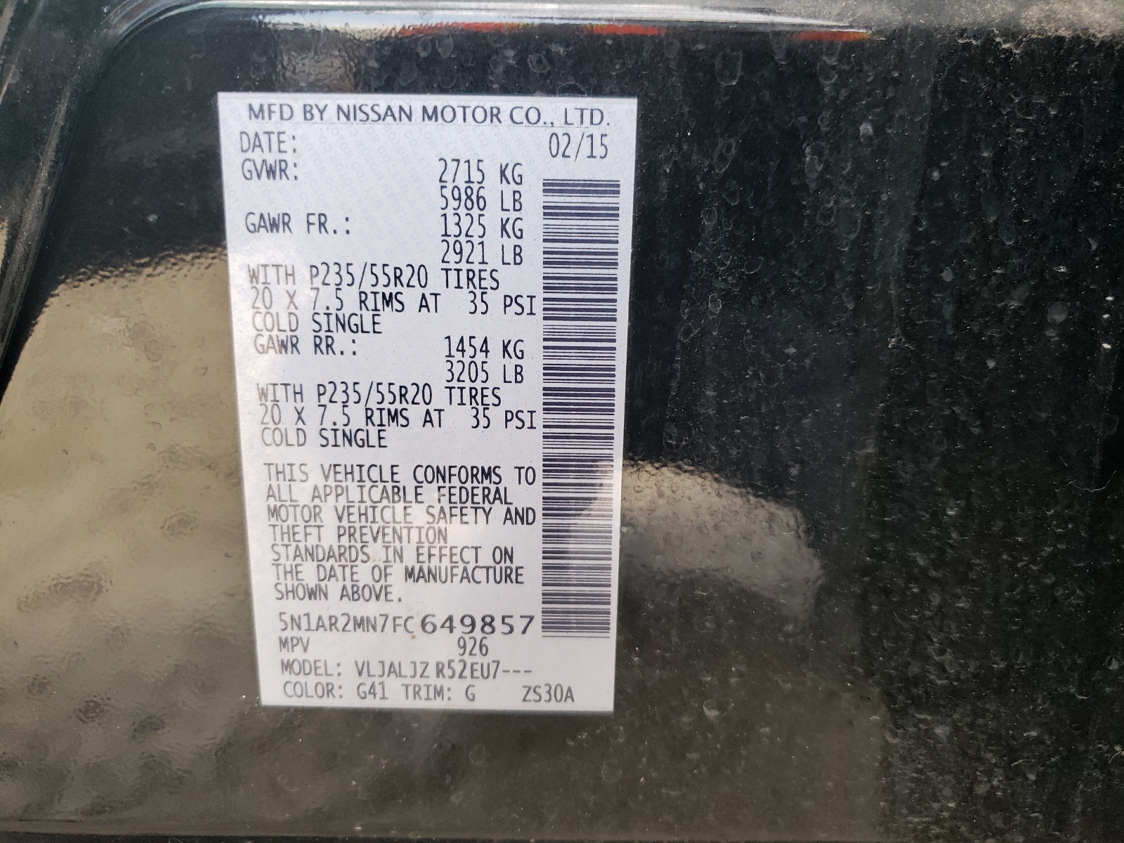 صورة رقم 10 من المزاد - 2015 NISSAN PATHFINDER مع VIN 5N1AR2MN7FC649857