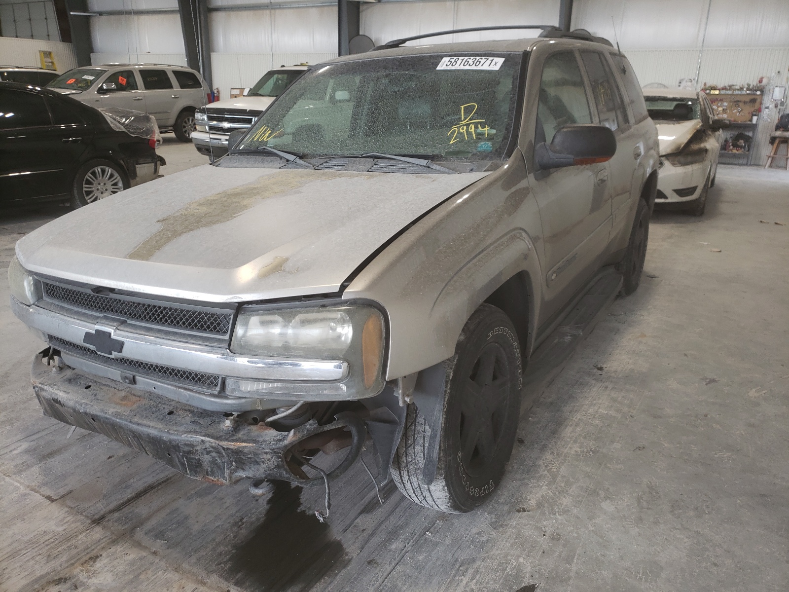 Photo 2 from auction – 2002 CHEVROLET TRAILBLAZE with VIN 1GNDT13S722122994