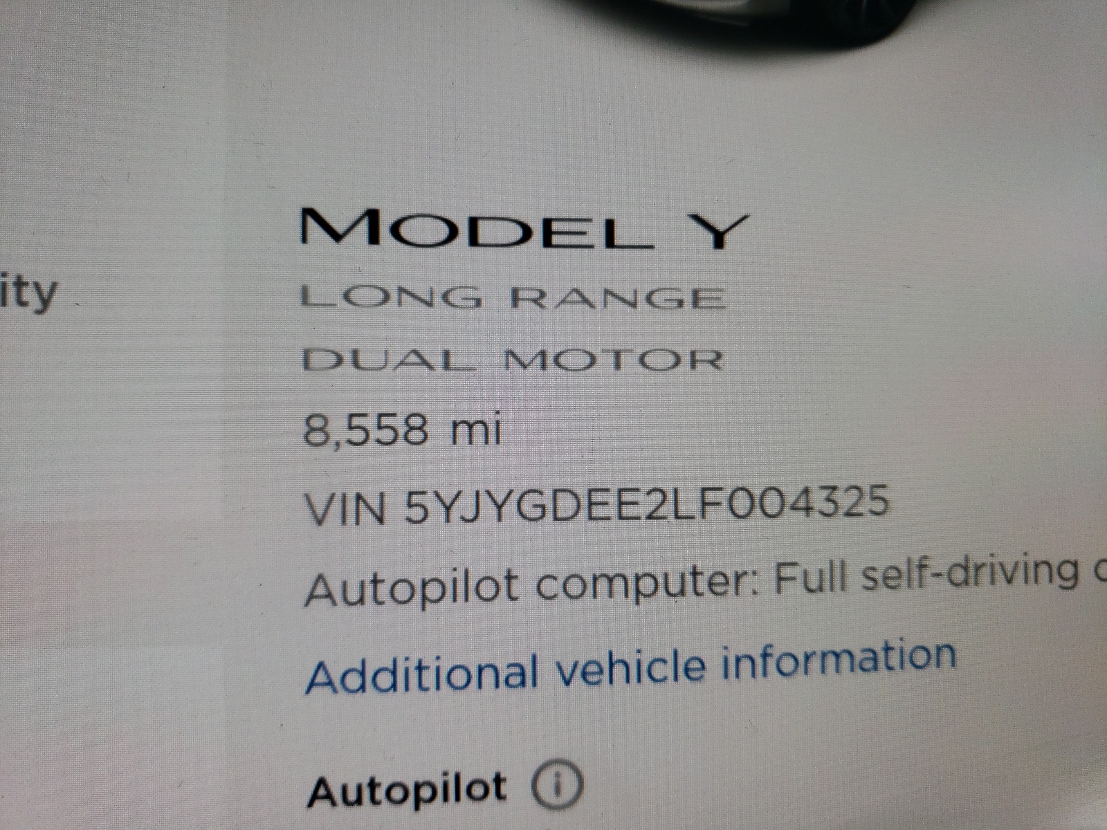 Фото 8 с аукциона – 2020 TESLA MODEL Y с VIN 5YJYGDEE2LF004325