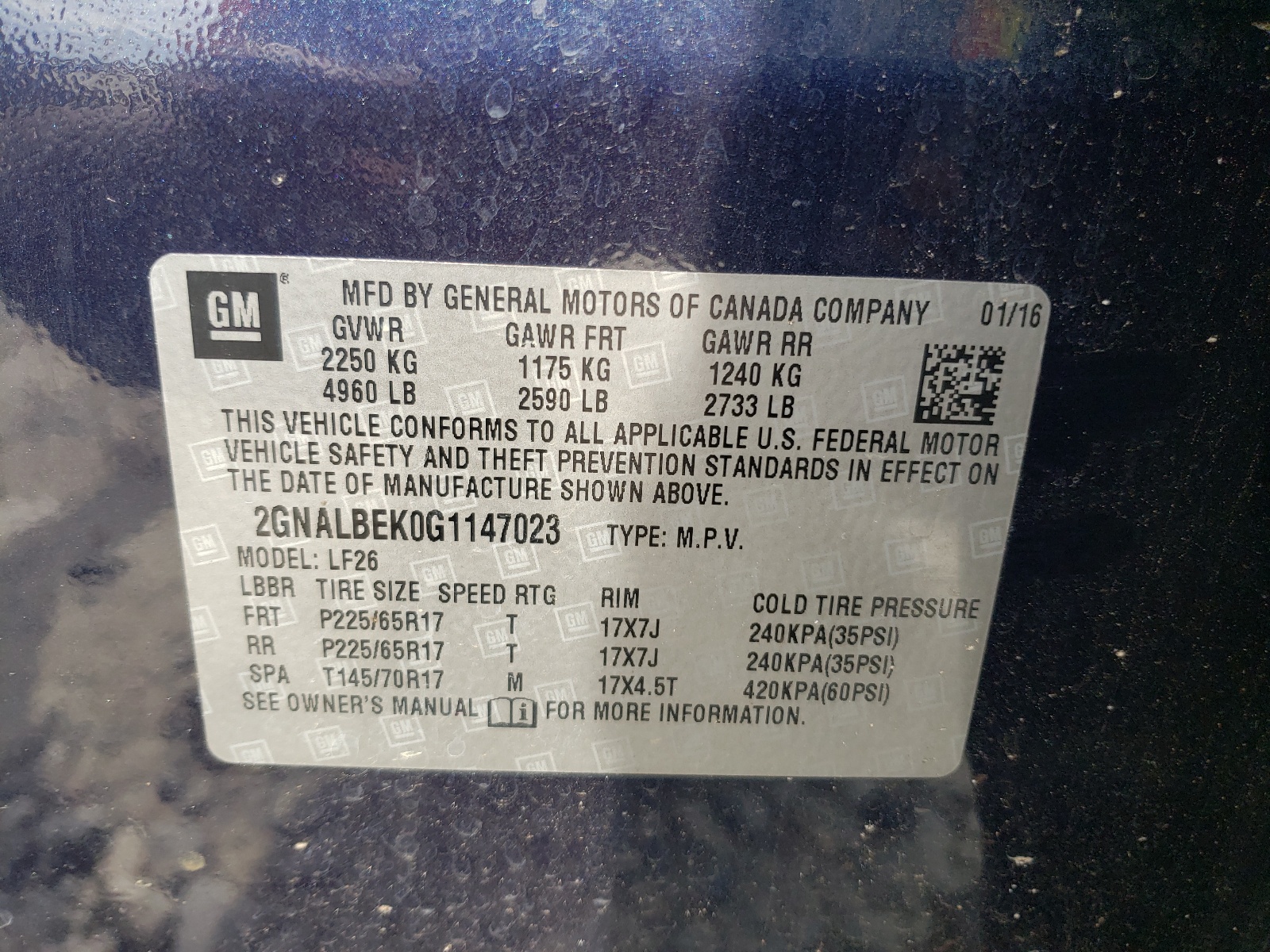 Photo 10 from auction – 2016 CHEVROLET EQUINOX LS with VIN 2GNALBEK0G1147023