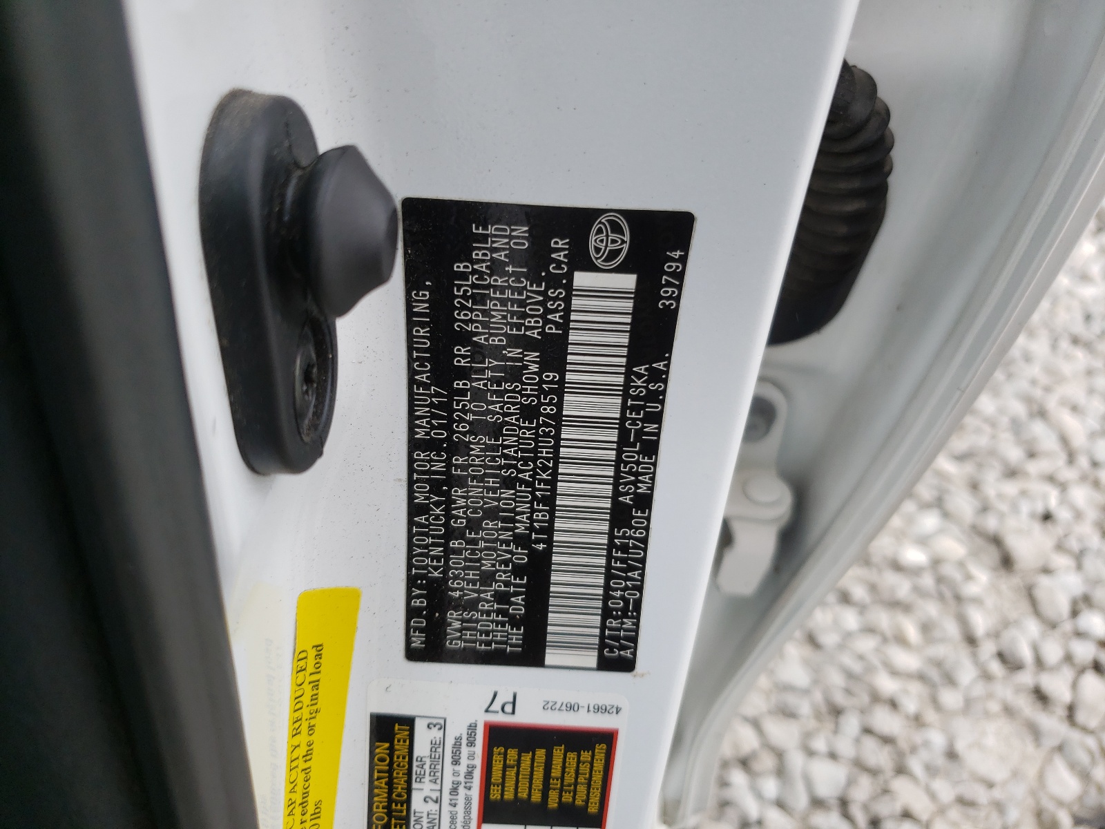 Photo 10 from auction – 2017 TOYOTA CAMRY LE with VIN 4T1BF1FK2HU378519