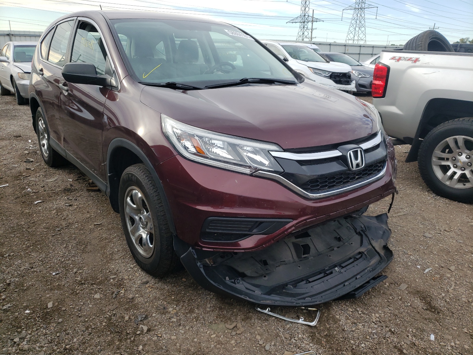 HONDA CR-V LX 2015 with VIN 5J6RM4H33FL046053 - Photo from auction