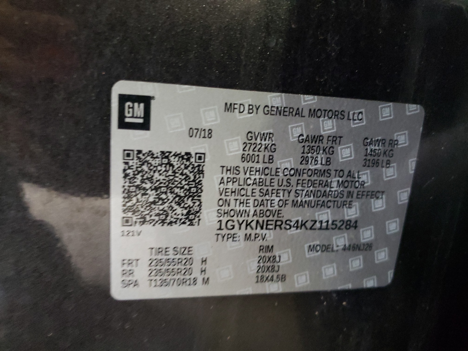 Photo 10 from auction – 2019 CADILLAC XT5 PREMIU with VIN 1GYKNERS4KZ115284
