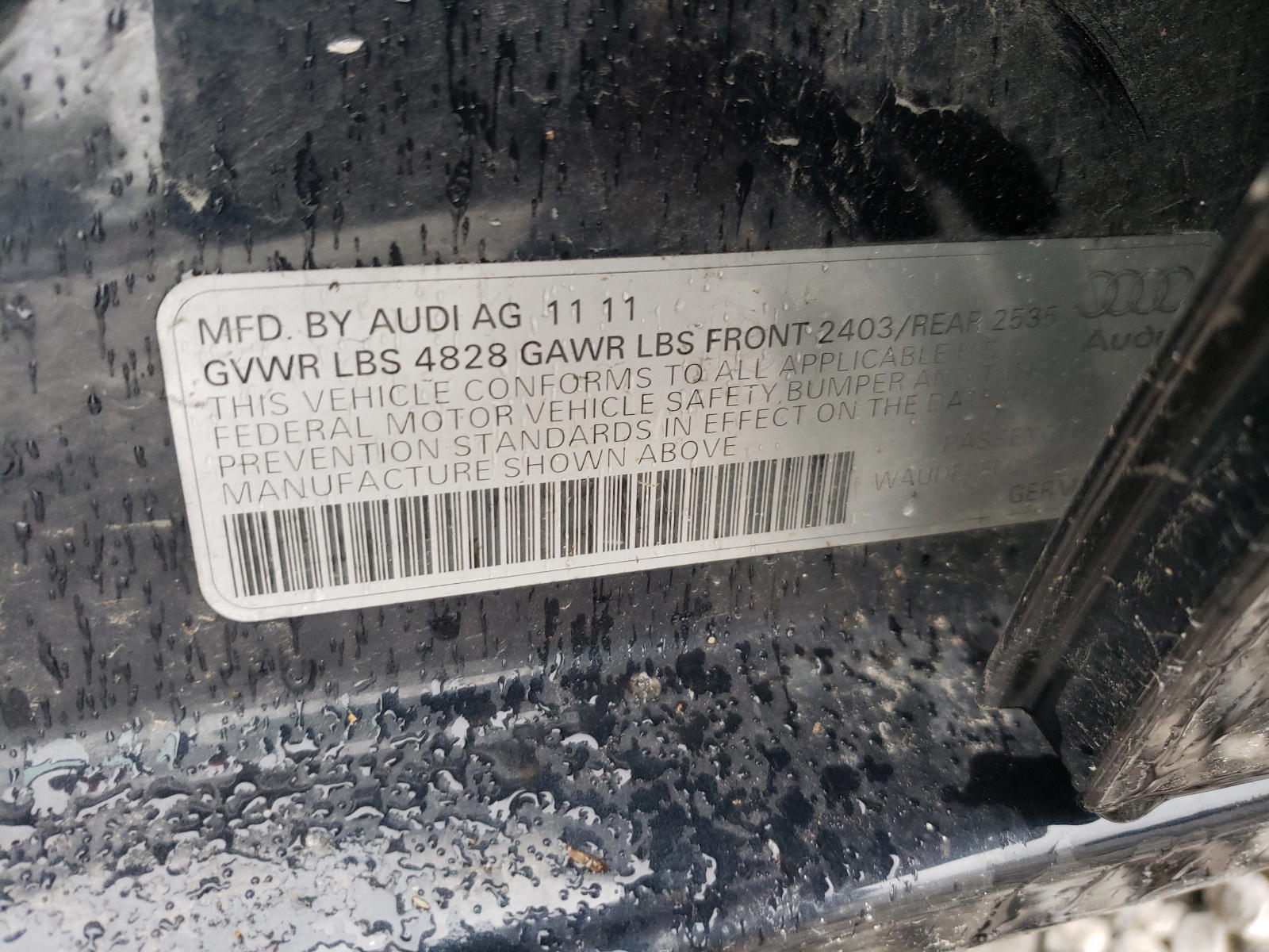 Photo 10 from auction – 2012 AUDI A4 PREMIUM with VIN WAUDFAFL0CN014797