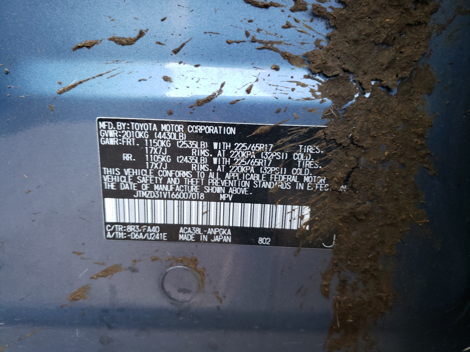 Photo 10 from auction – 2006 TOYOTA RAV4 LIMIT with VIN JTMZD31V166007018