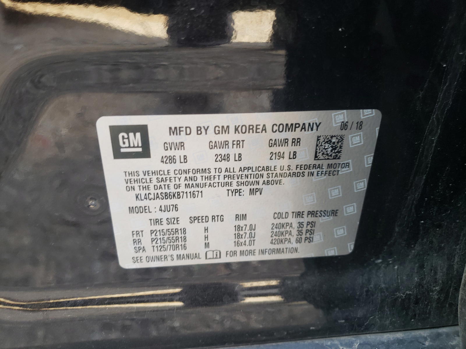 Photo 10 from auction – 2019 BUICK ENCORE PRE with VIN KL4CJASB6KB711671