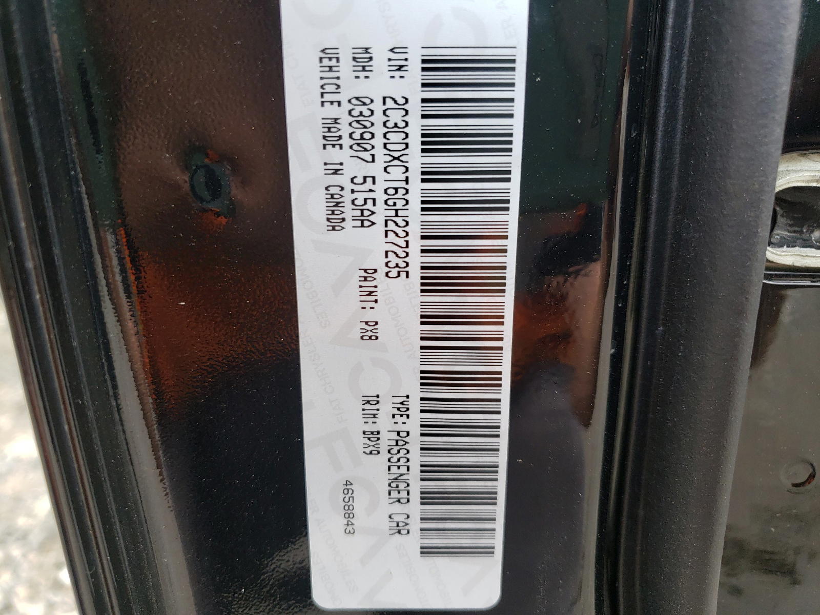 Photo 10 from auction – 2016 DODGE CHARGER R/ with VIN 2C3CDXCT6GH227235