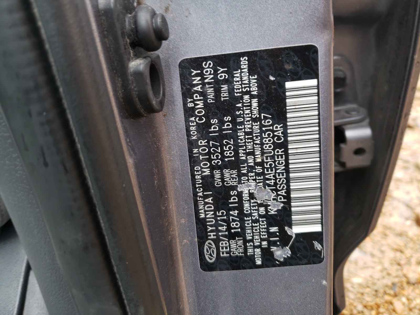 Photo 10 from auction – 2015 HYUNDAI ACCENT GLS with VIN KMHCT4AE5FU885167