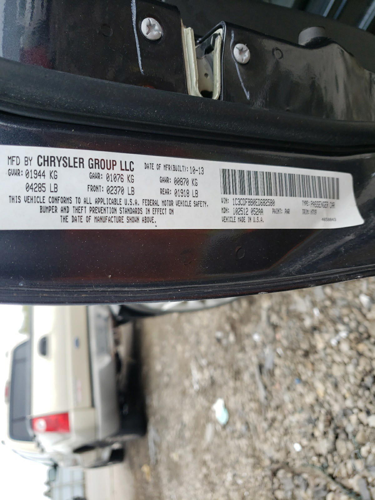 Photo 10 from auction – 2014 DODGE DART SXT with VIN 1C3CDFBB0ED682580