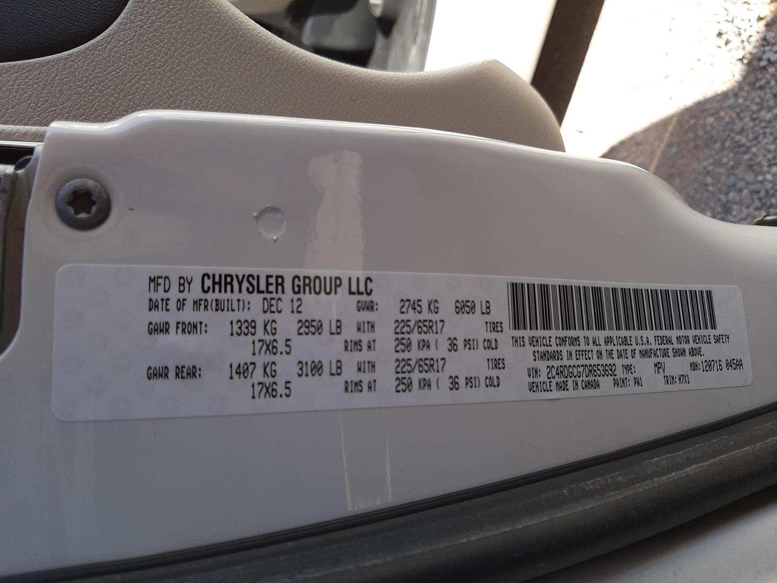 Photo 10 from auction – 2013 DODGE GRAND CARA with VIN 2C4RDGCG7DR653692