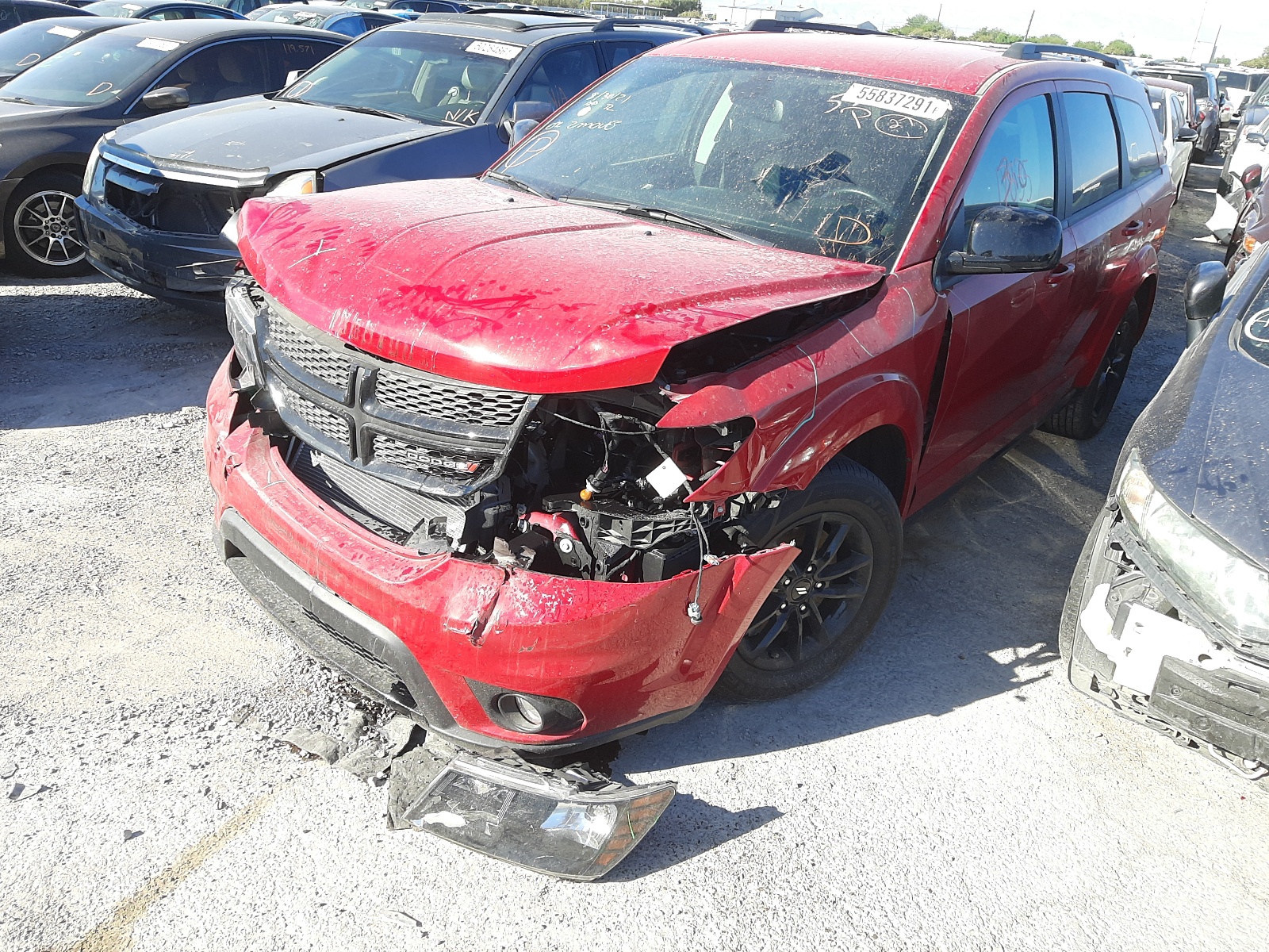 Photo 2 from auction – 2019 DODGE JOURNEY SE with VIN 3C4PDCBG7KT873118