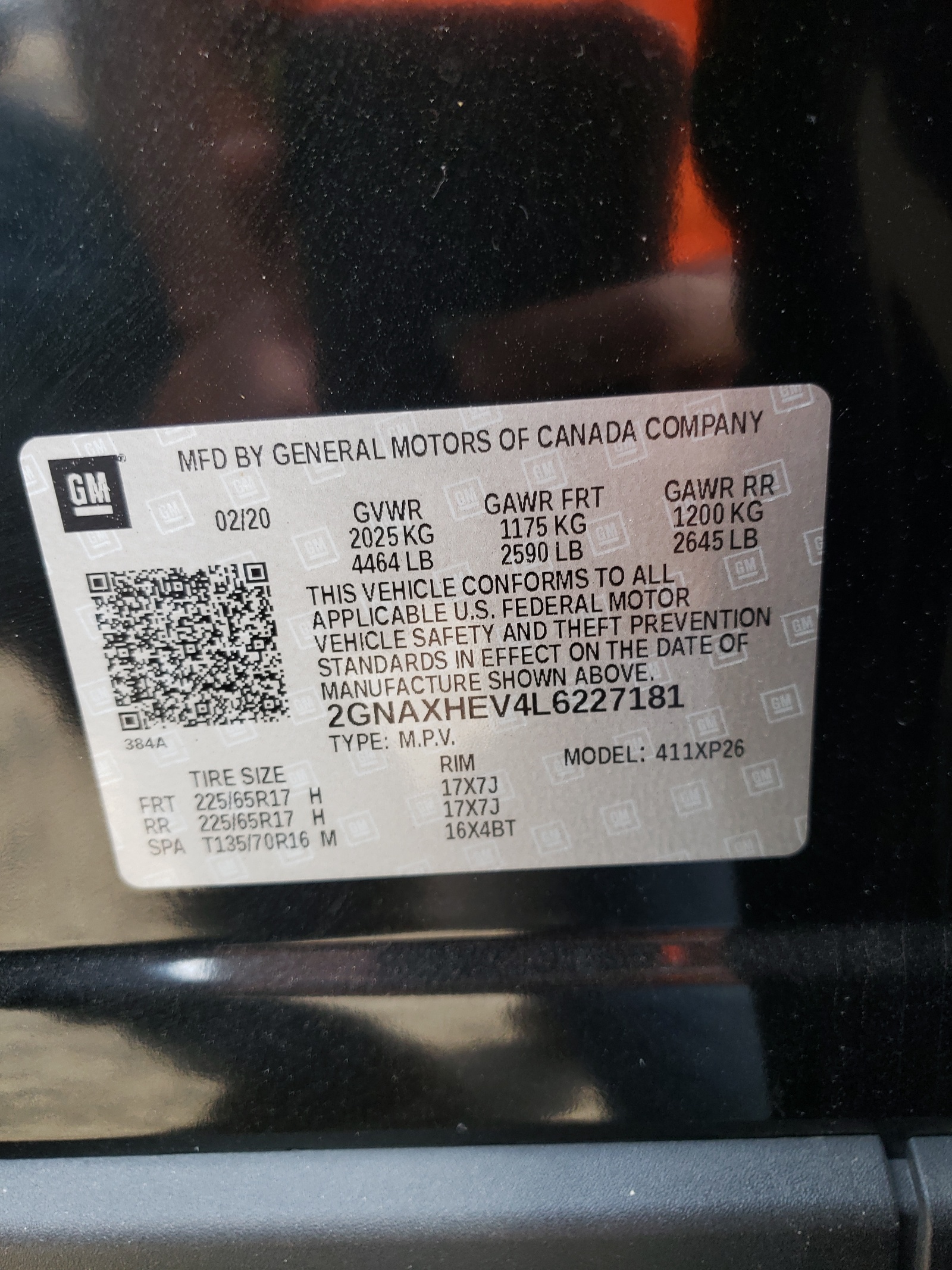 Photo 10 from auction – 2020 CHEVROLET EQUINOX LS with VIN 2GNAXHEV4L6227181