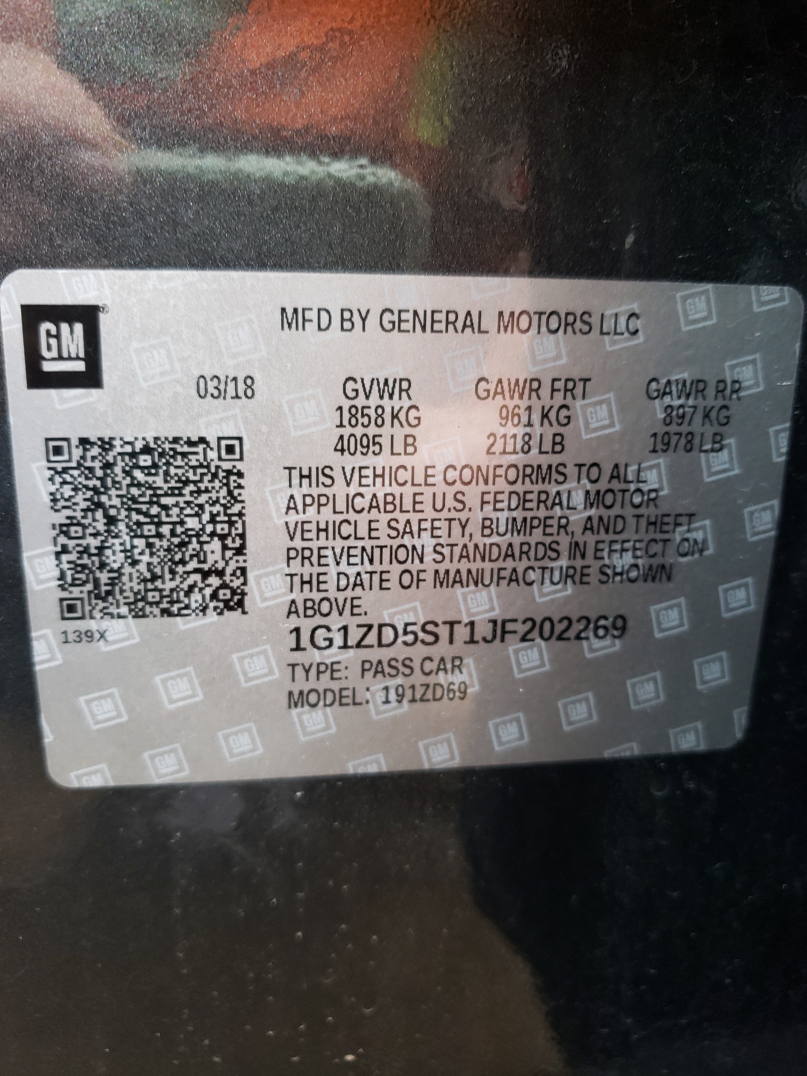 Photo 10 from auction – 2018 CHEVROLET MALIBU LT with VIN 1G1ZD5ST1JF202269