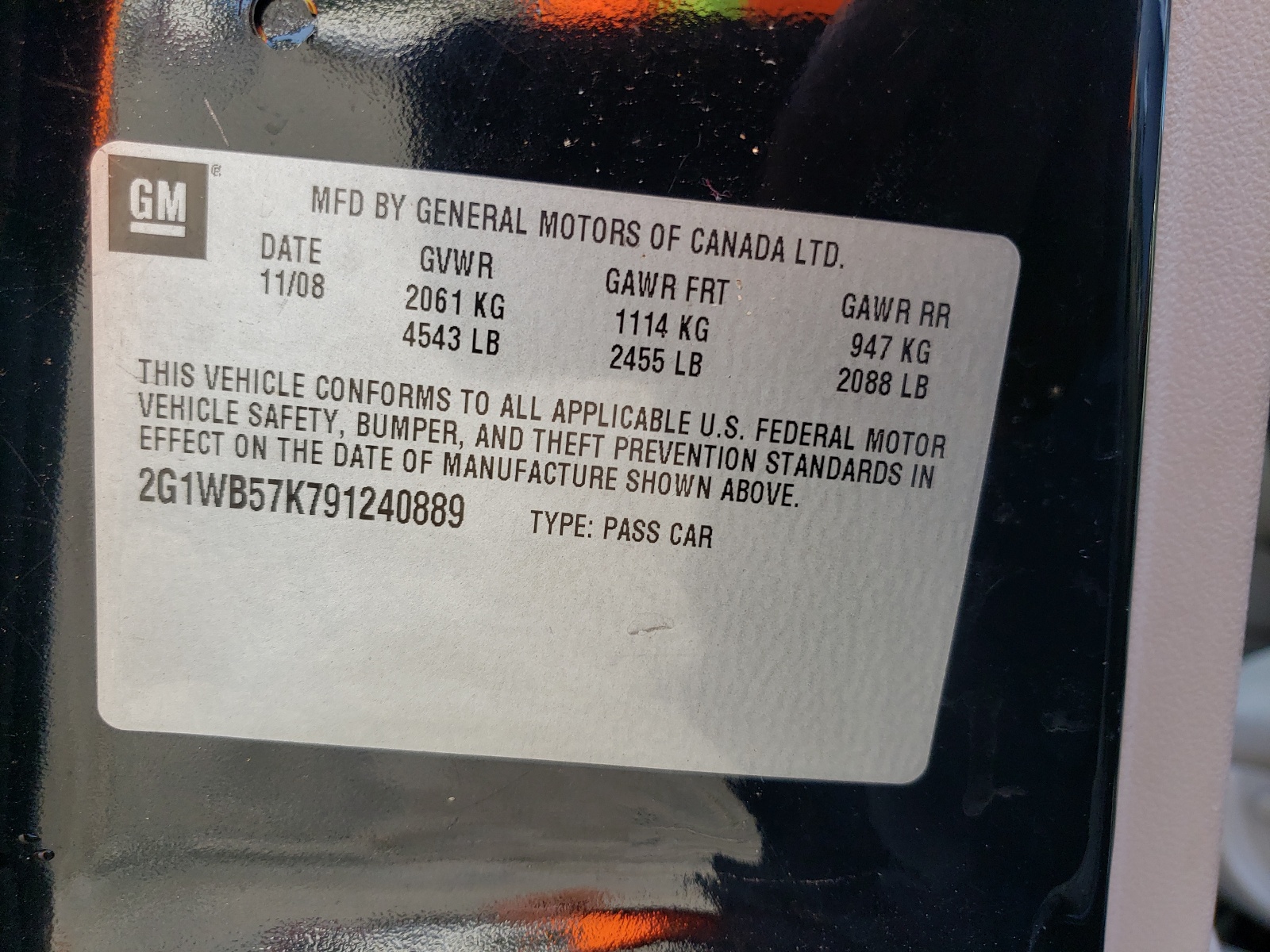 Photo 10 from auction – 2009 CHEVROLET IMPALA LS with VIN 2G1WB57K791240889