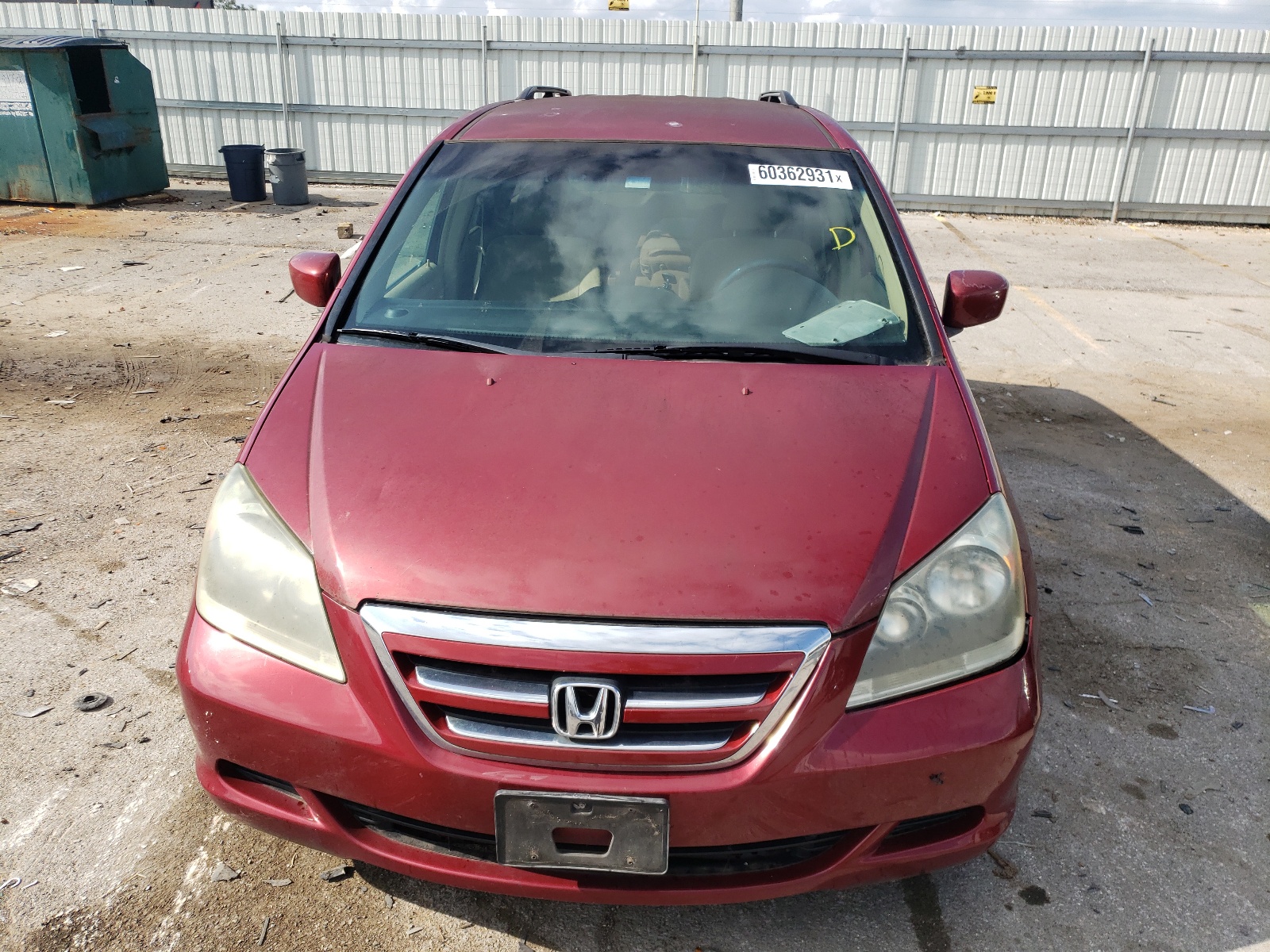Photo 9 from auction – 2006 HONDA ODYSSEY EX with VIN 5FNRL38446B084034