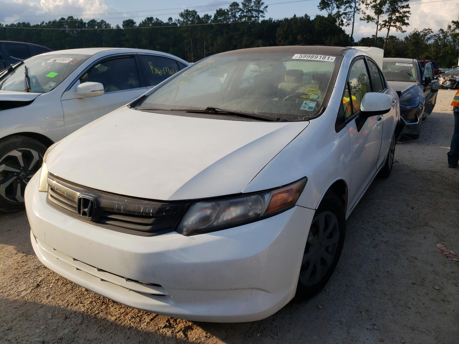 Photo 2 from auction – 2012 HONDA CIVIC LX with VIN 19XFB2F5XCE067199