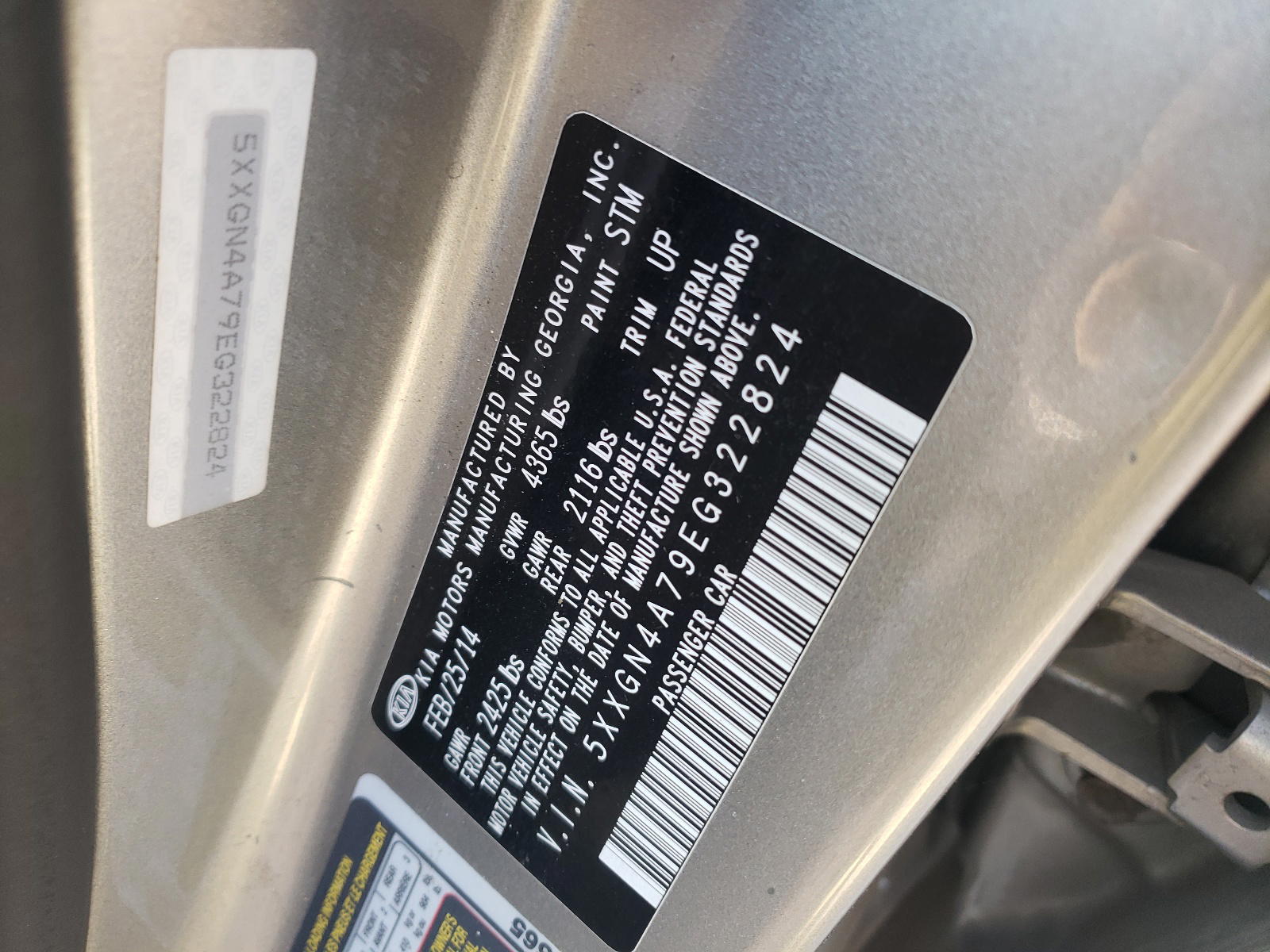 Photo 10 from auction – 2014 KIA OPTIMA EX with VIN 5XXGN4A79EG322824