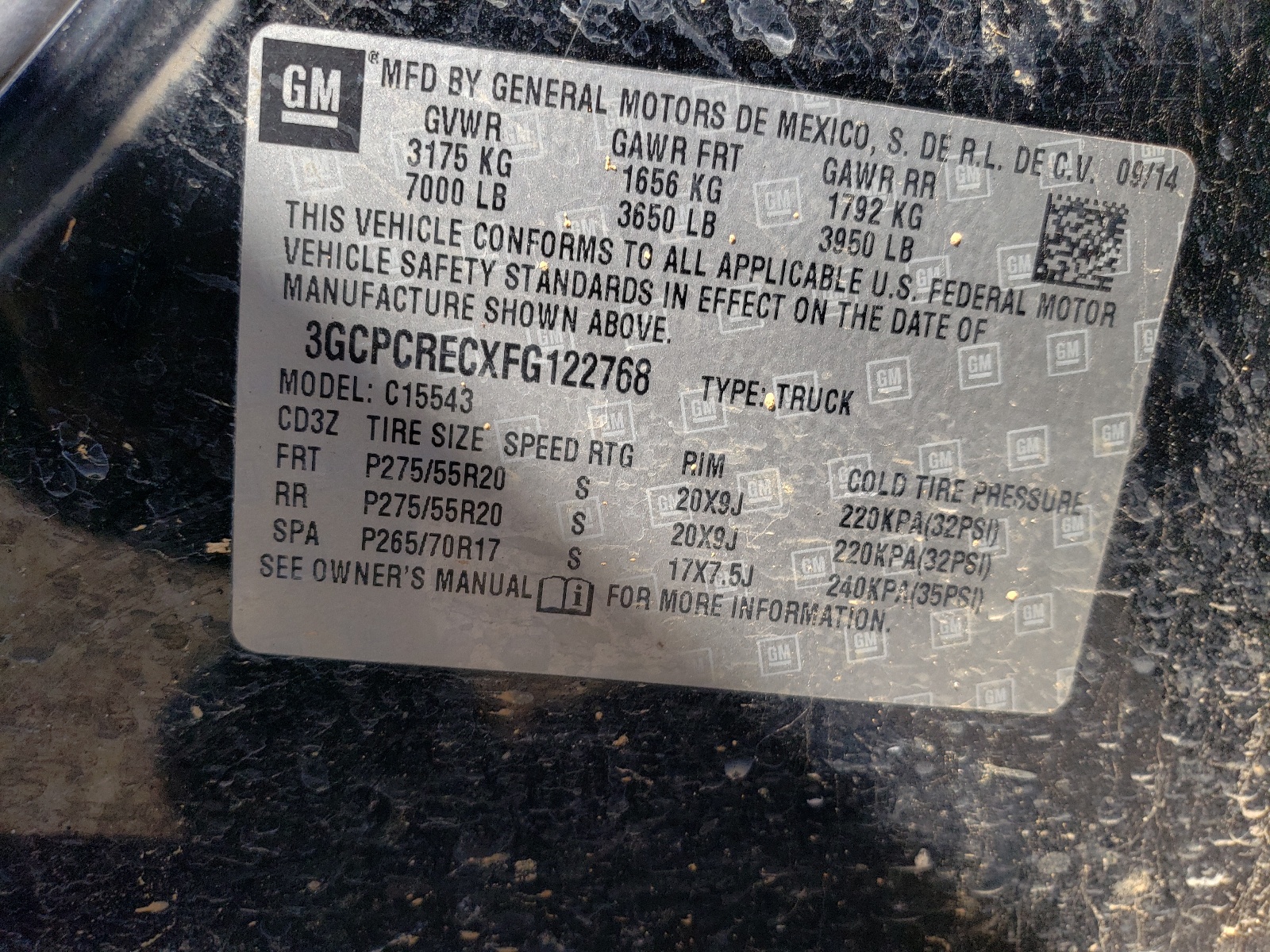 Photo 10 from auction – 2015 CHEVROLET SILVERADO with VIN 3GCPCRECXFG122768