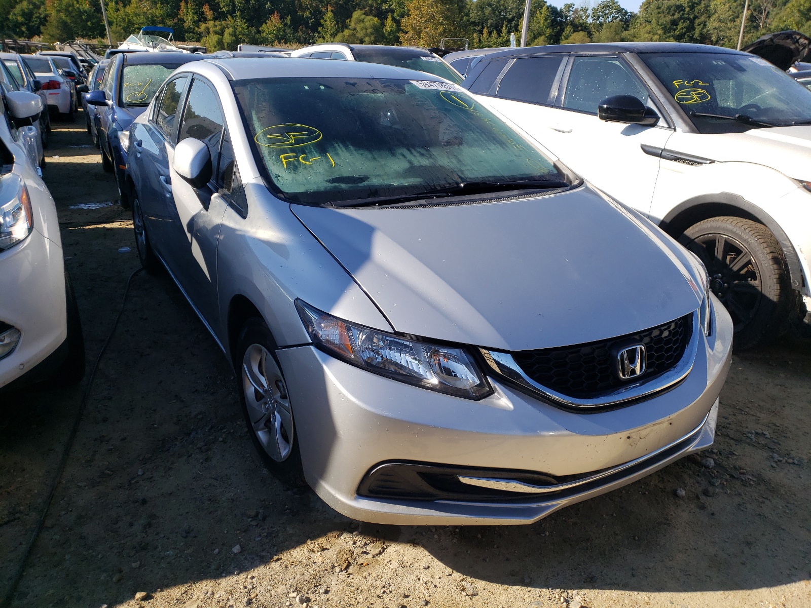 HONDA CIVIC LX 2013 with VIN 2HGFB2F52DH587100 - Photo from auction