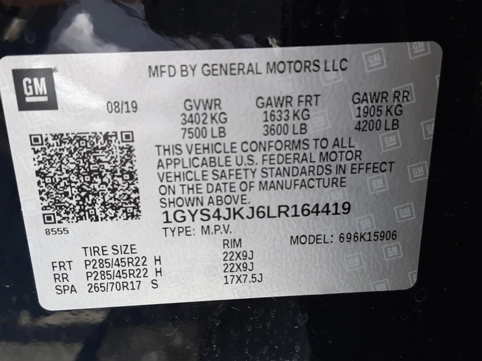 Photo 10 from auction – 2020 CADILLAC ESCALADE E with VIN 1GYS4JKJ6LR164419