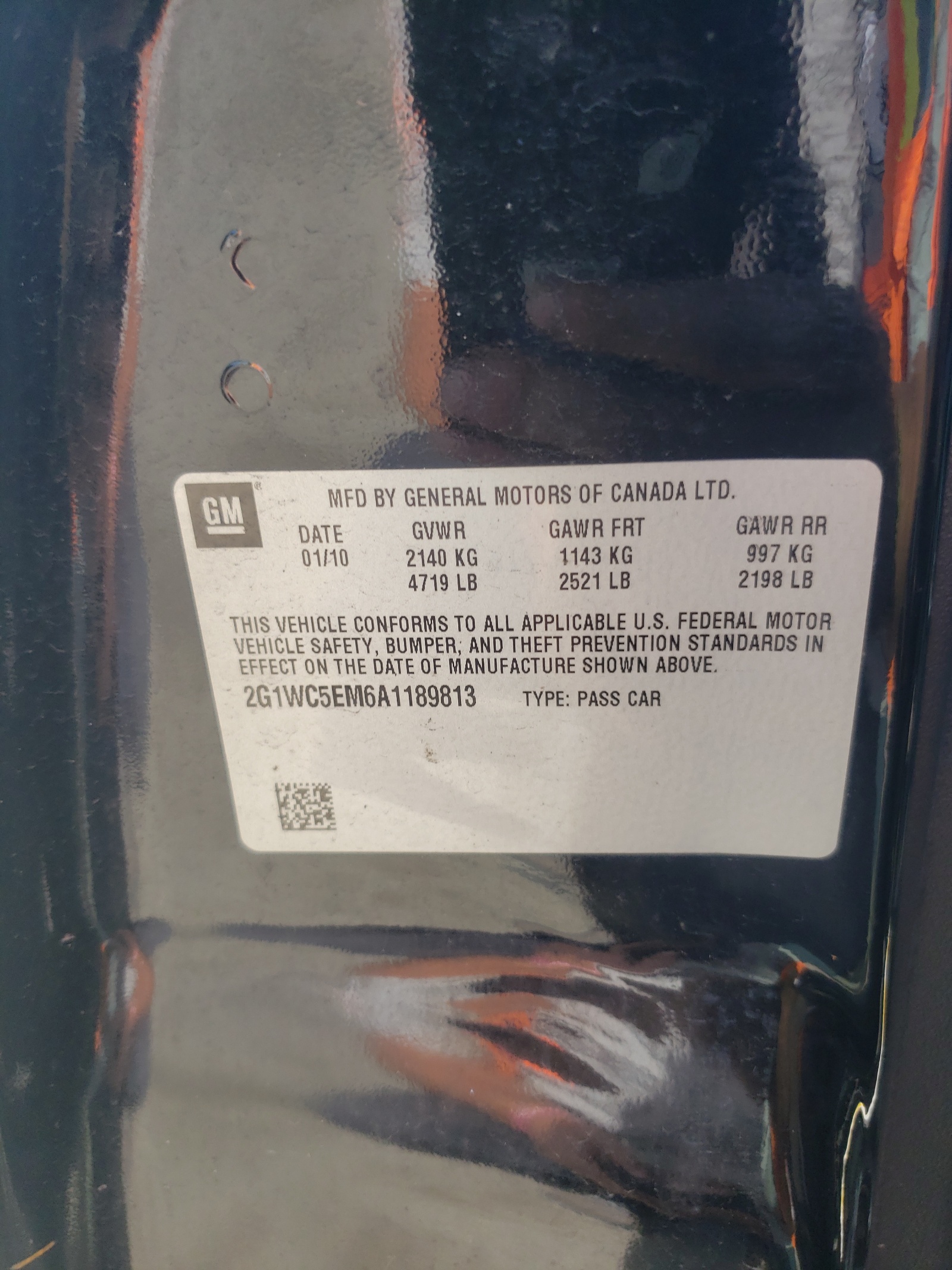 Photo 10 from auction – 2010 CHEVROLET IMPALA LTZ with VIN 2G1WC5EM6A1189813
