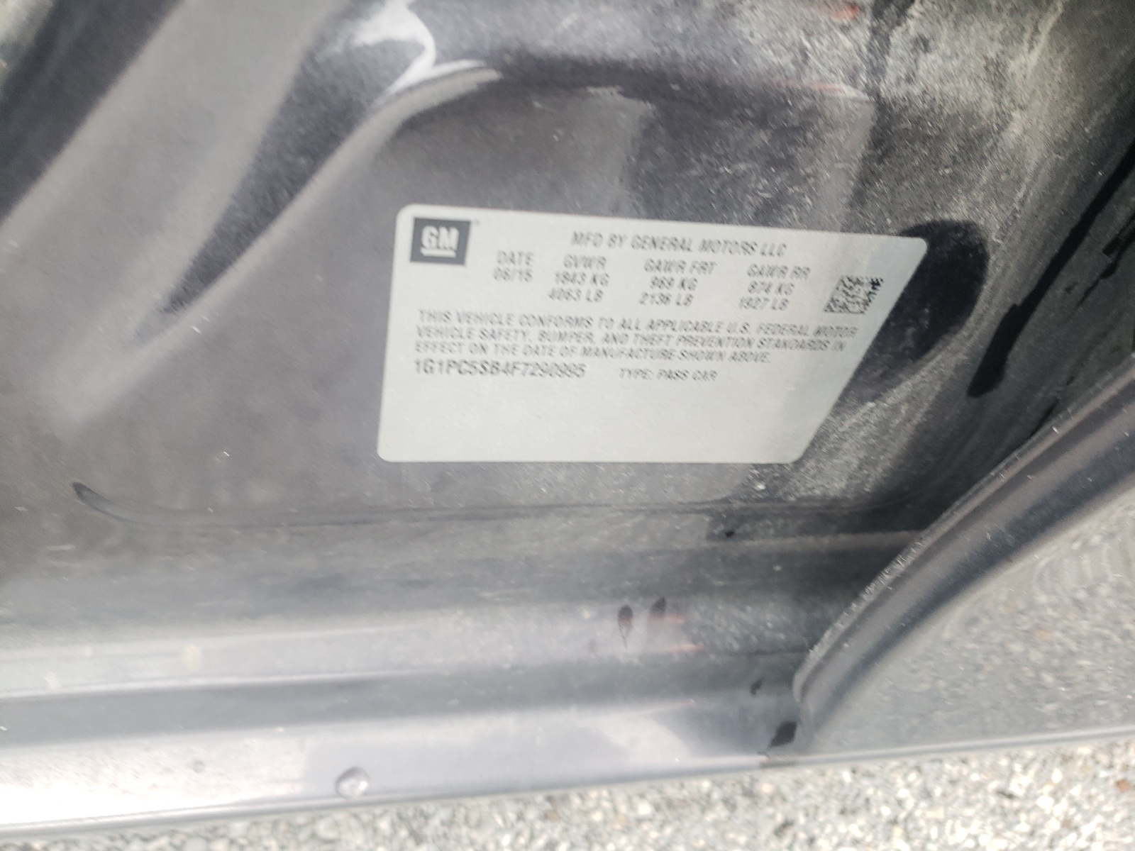 Photo 10 from auction – 2015 CHEVROLET CRUZE LT with VIN 1G1PC5SB4F7290995