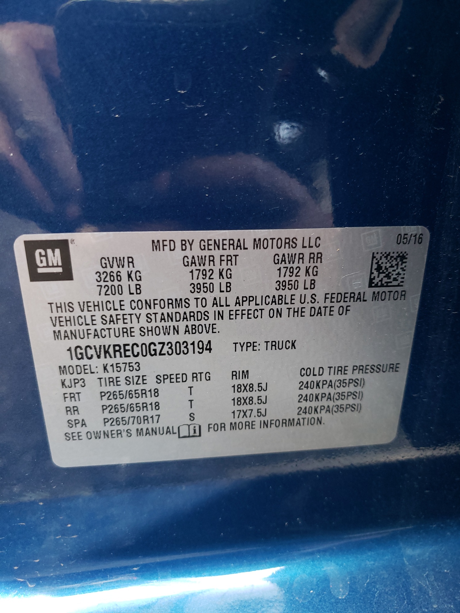 Photo 10 from auction – 2016 CHEVROLET SILVERADO with VIN 1GCVKREC0GZ303194