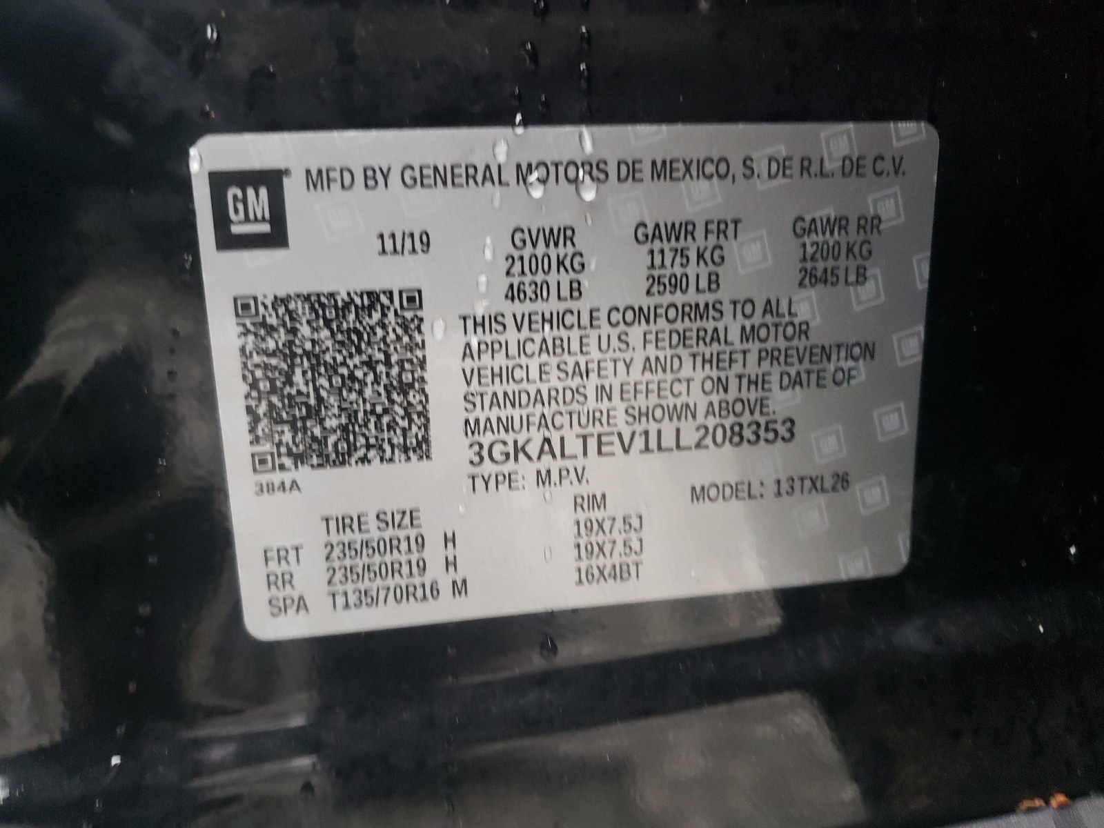 Photo 10 from auction – 2020 GMC TERRAIN SL with VIN 3GKALTEV1LL208353