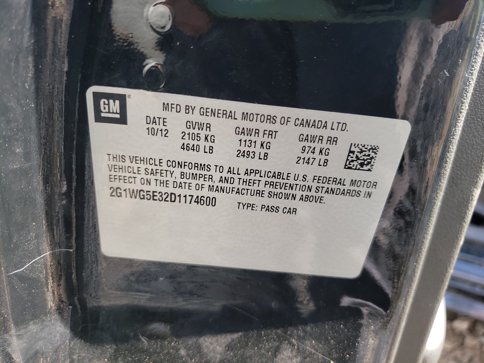 Zdjęcie 10 z aukcji – 2013 CHEVROLET IMPALA LT z VIN 2G1WG5E32D1174600