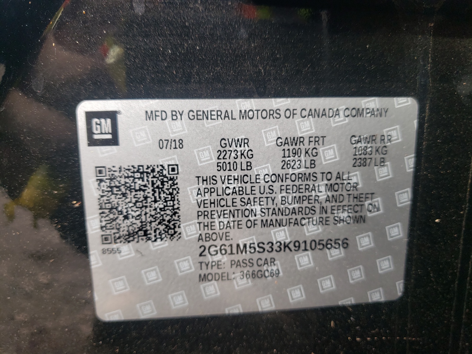 Photo 10 from auction – 2019 CADILLAC XTS LUXURY with VIN 2G61M5S33K9105656