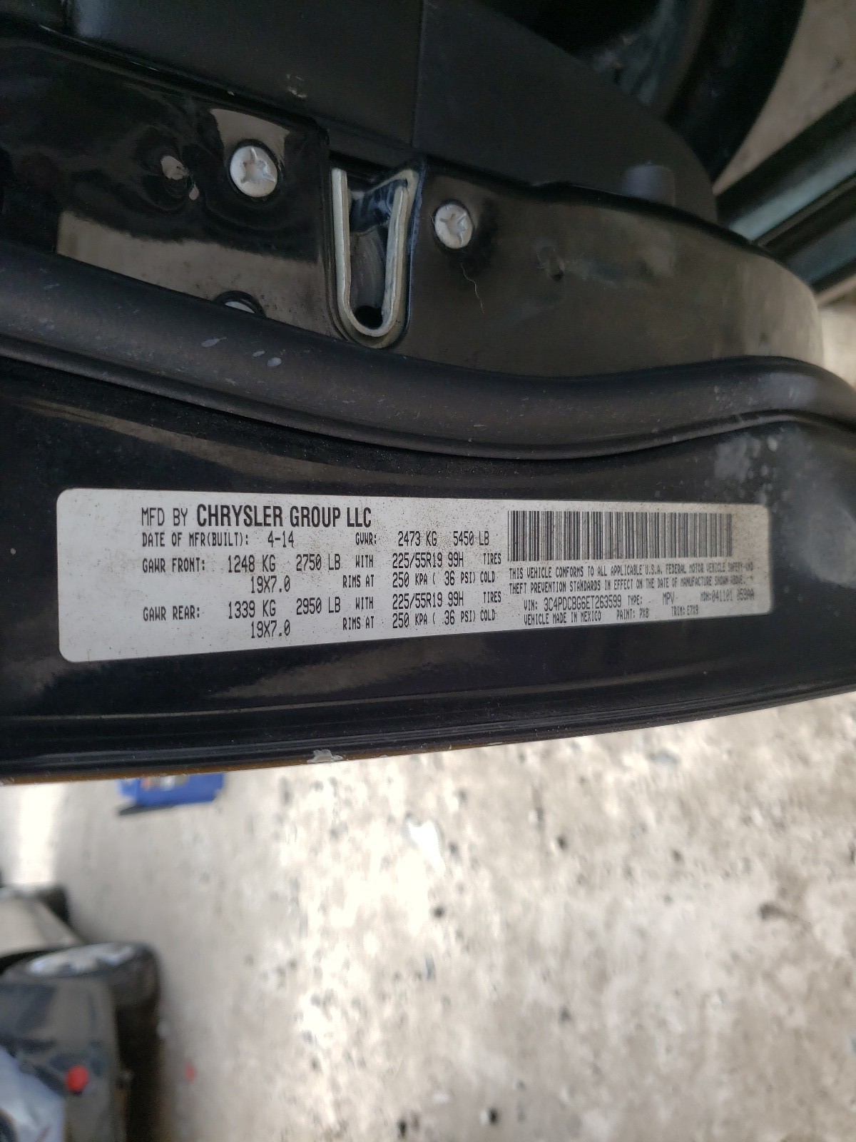 Photo 10 from auction – 2014 DODGE JOURNEY SX with VIN 3C4PDCBG6ET263599