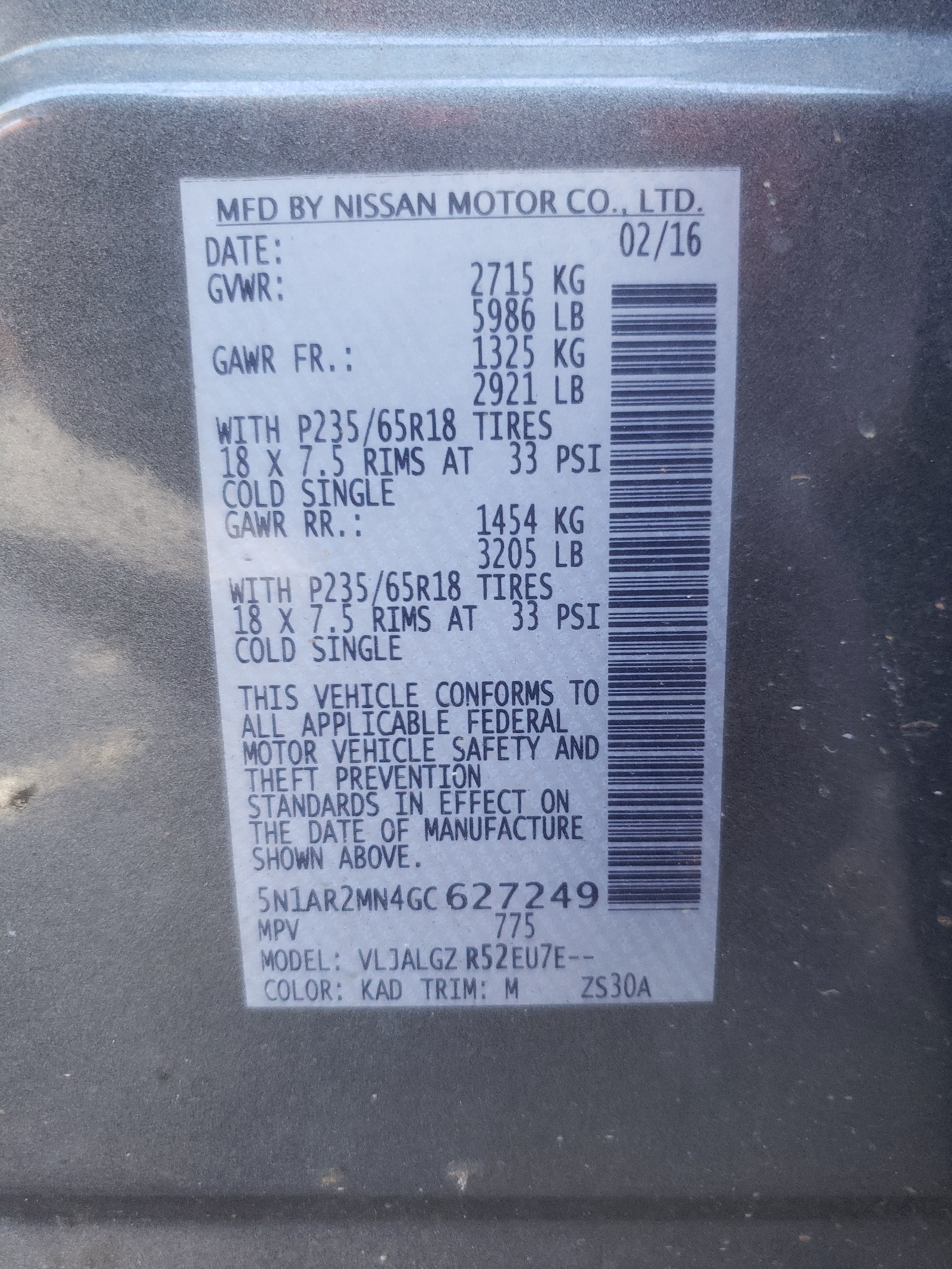 Zdjęcie 10 z aukcji – 2016 NISSAN PATHFINDER z VIN 5N1AR2MN4GC627249