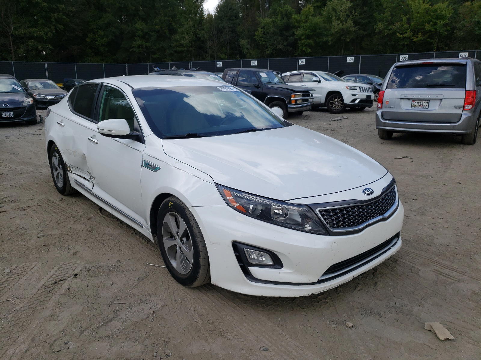 KIA OPTIMA HYB 2015 with VIN KNAGM4AD4F5077457 - Photo from auction