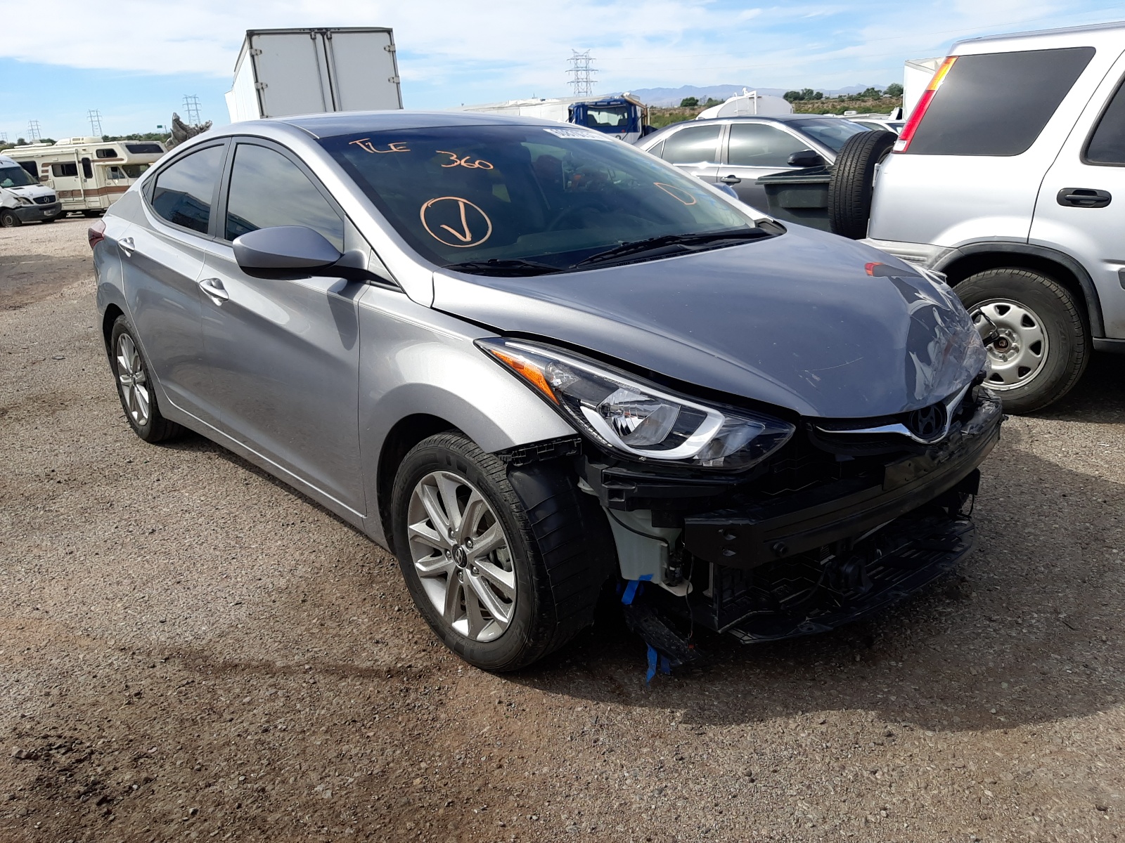HYUNDAI ELANTRA SE 2014 with VIN KMHDH4AE3EU091739 - Photo from auction