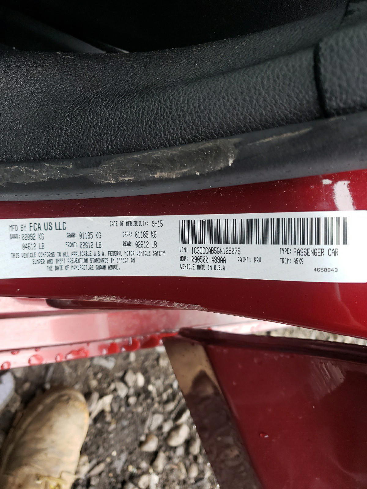Photo 10 from auction – 2016 CHRYSLER 200 LIMITE with VIN 1C3CCCAB5GN125079