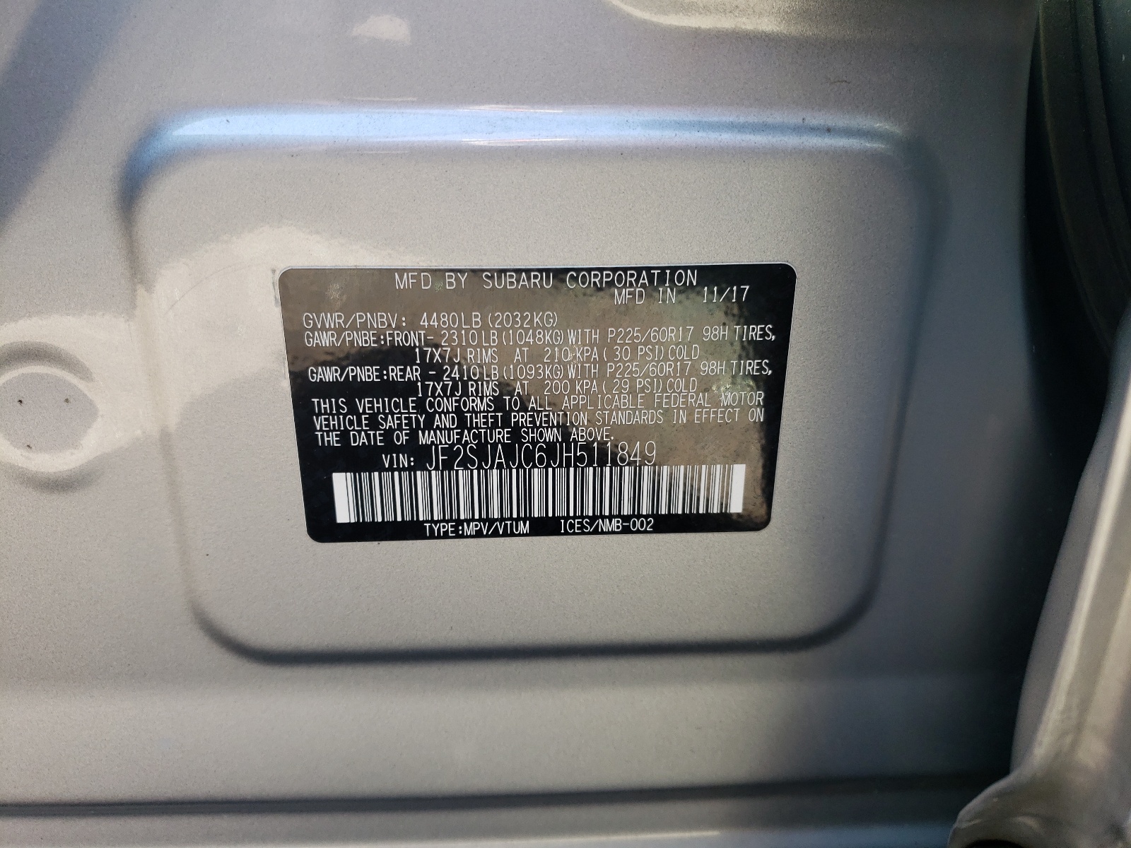 Zdjęcie 10 z aukcji – 2018 SUBARU FORESTER 2 z VIN JF2SJAJC6JH511849