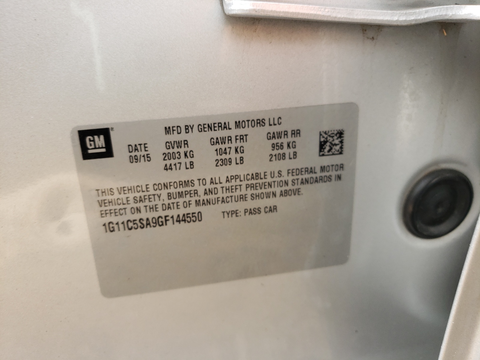 Photo 10 from auction – 2016 CHEVROLET MALIBU LIM with VIN 1G11C5SA9GF144550