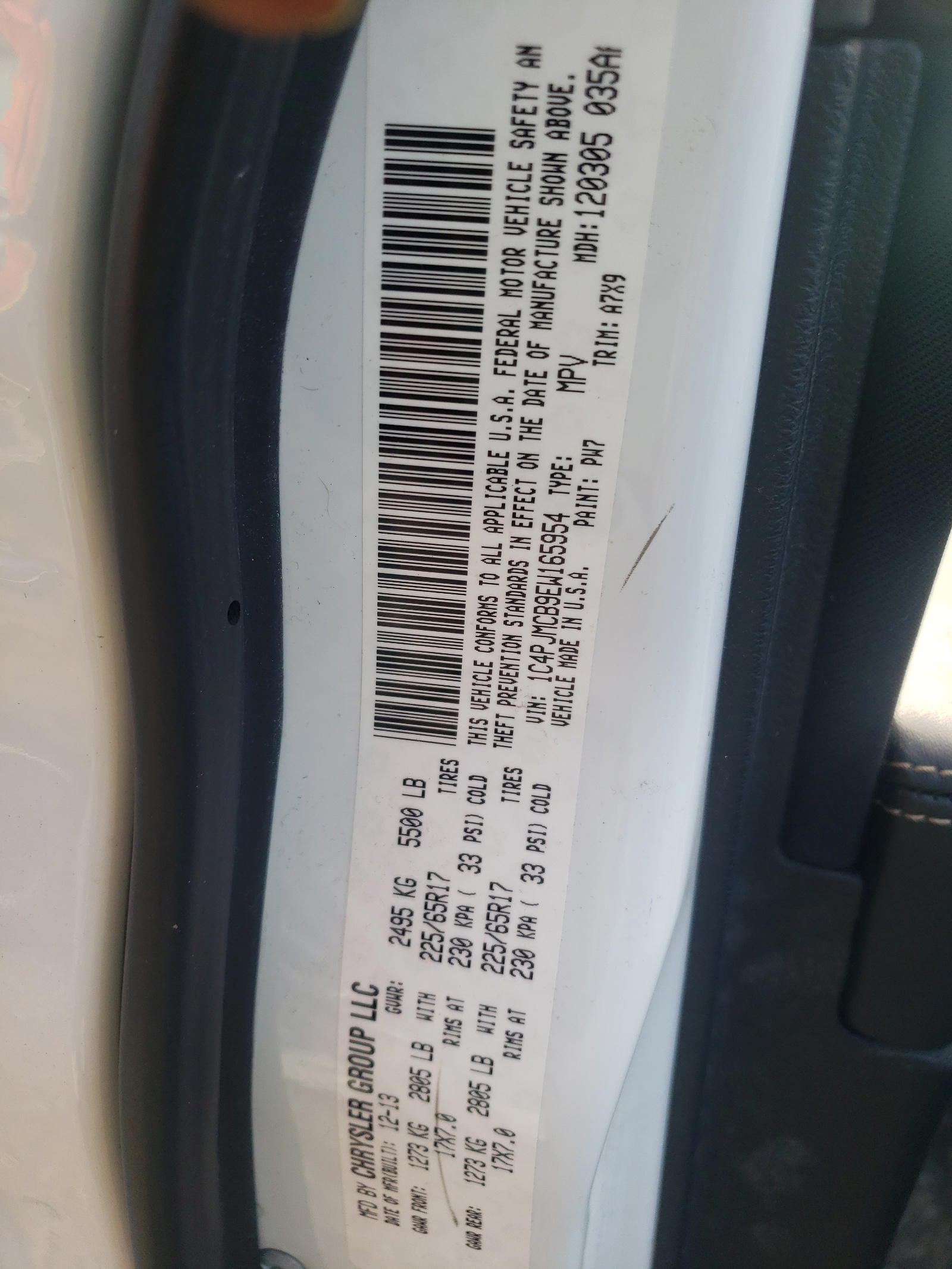 Photo 10 from auction – 2014 JEEP CHEROKEE L with VIN 1C4PJMCB9EW165954