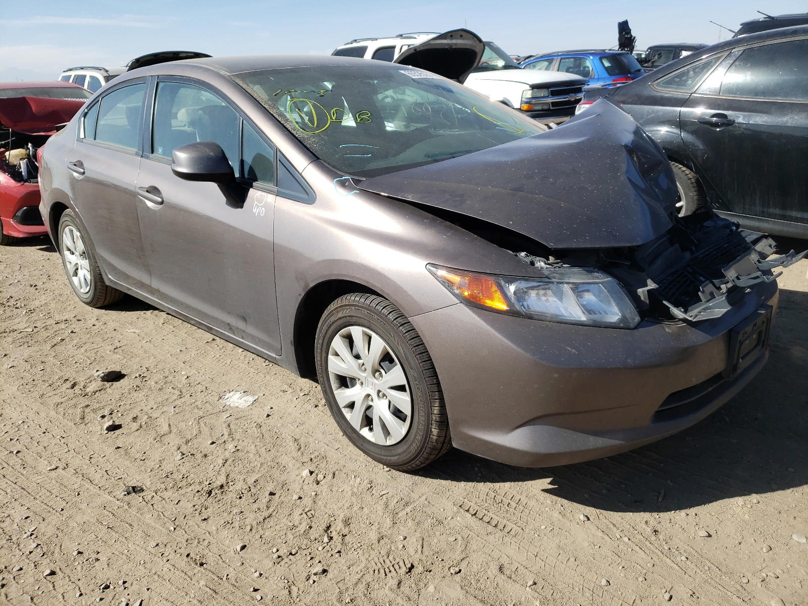 HONDA CIVIC LX 2012 with VIN 2HGFB2F53CH537675 - Photo from auction