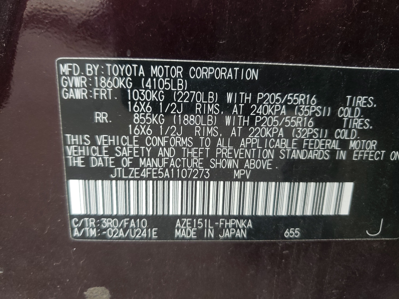 Photo 10 from auction – 2010 TOYOTA SCION XB with VIN JTLZE4FE5A1107273