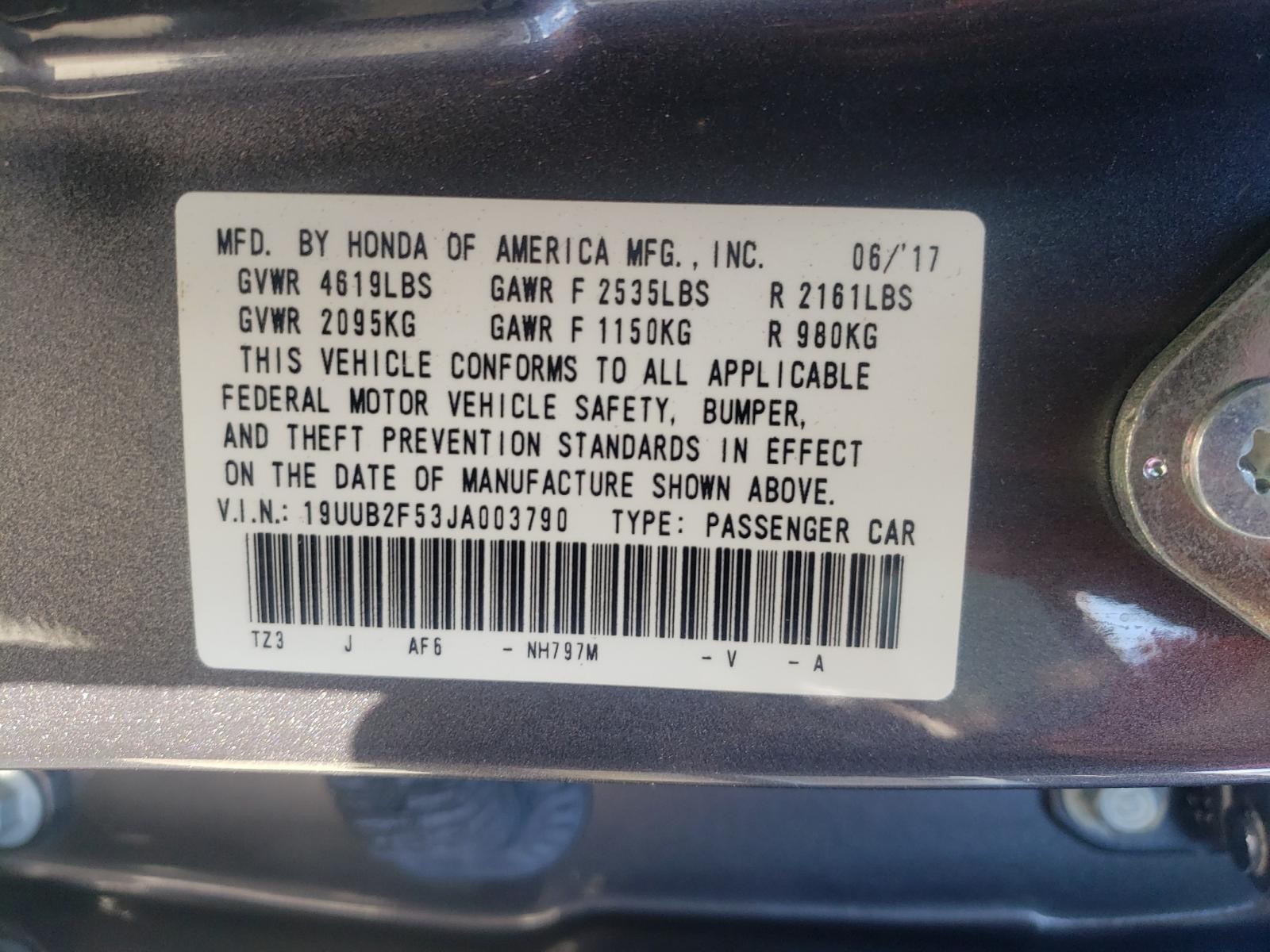 Photo 10 from auction – 2018 ACURA TLX TECH with VIN 19UUB2F53JA003790