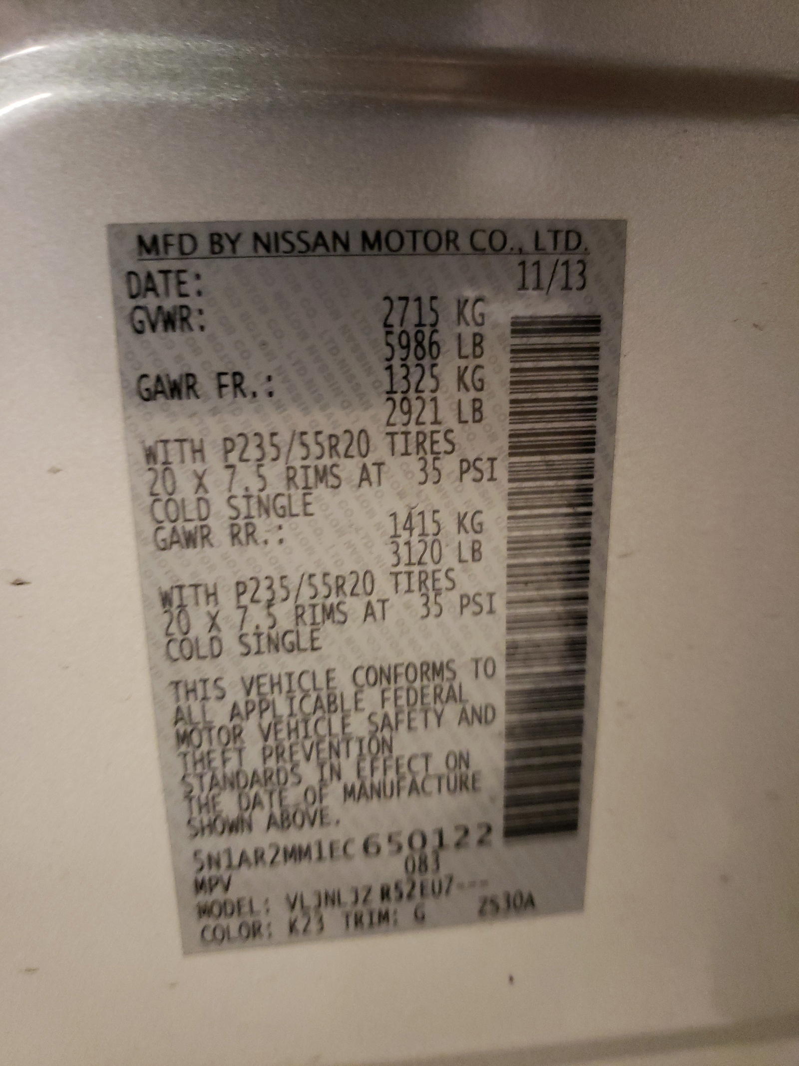 Photo 10 from auction – 2014 NISSAN PATHFINDER with VIN 5N1AR2MM1EC650122